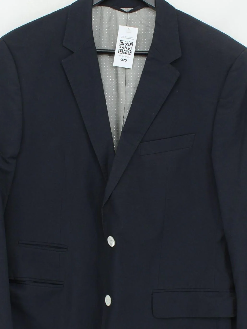 Hugo Boss Men's Blazer Chest: 50 in Blue Cotton with Polyamide Overcoat - Image 3