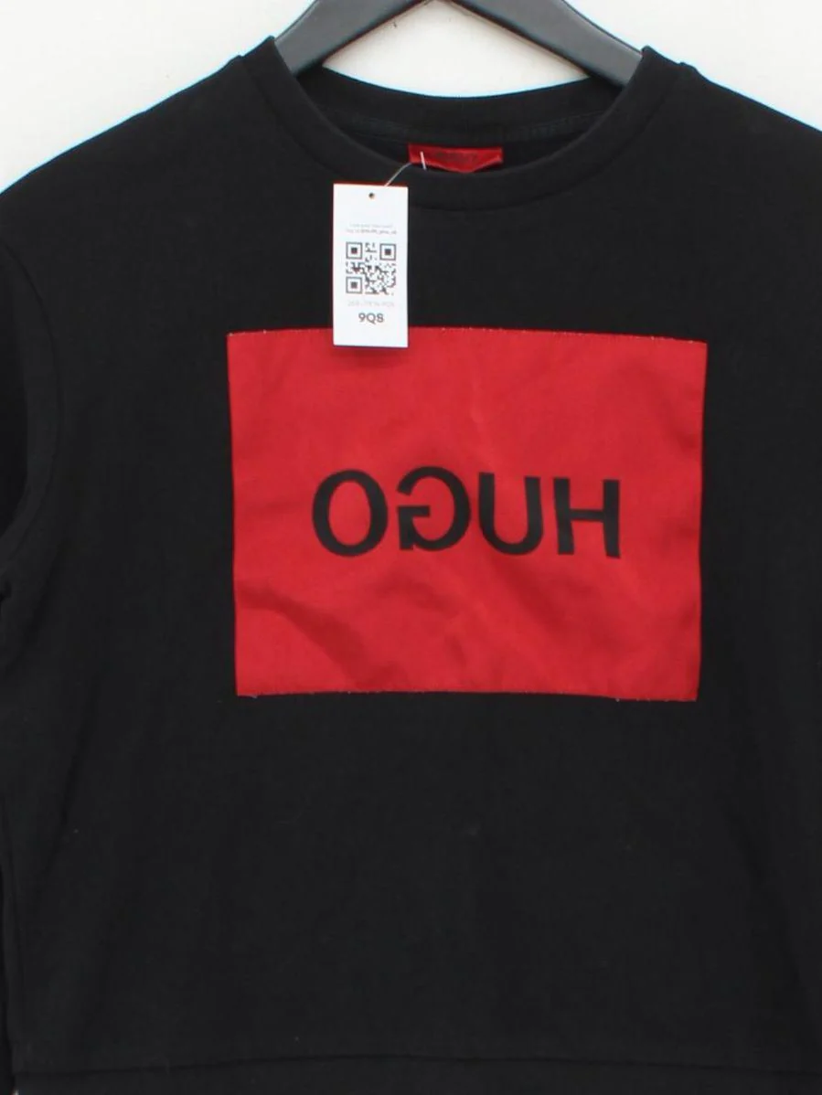 Hugo Boss Men's Hoodie XS Black Graphic 100% Cotton Pullover - Image 3