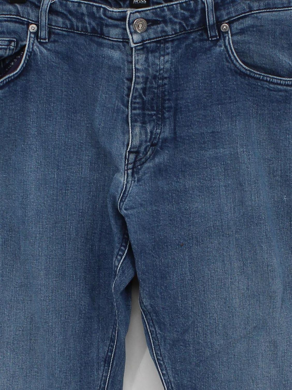 Hugo Boss Men's Jeans L Blue Cotton with Elastane Straight - Image 3