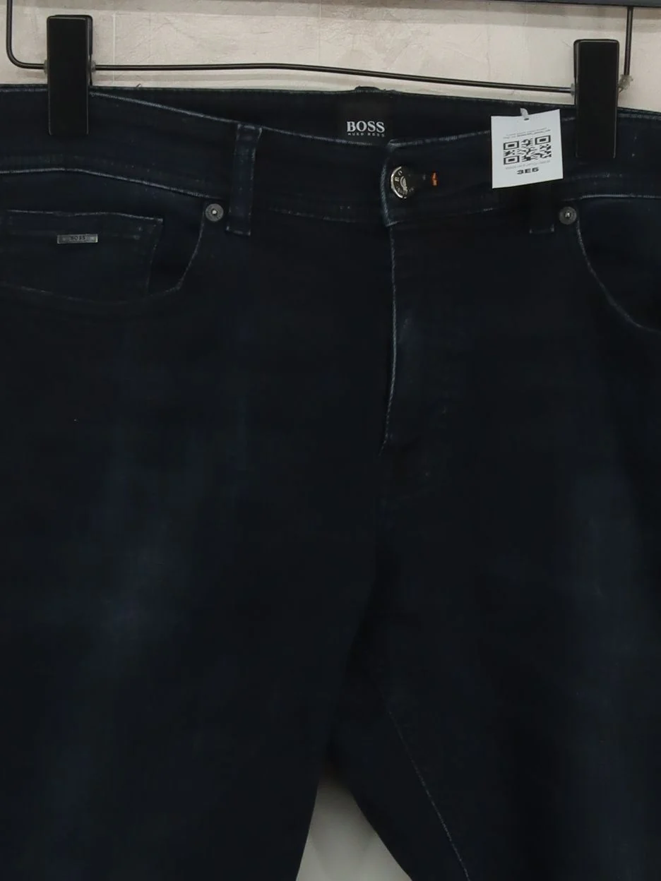 Hugo Boss Men's Jeans W 34 in; L 32 in Blue Cotton with Elastane Straight - Image 3