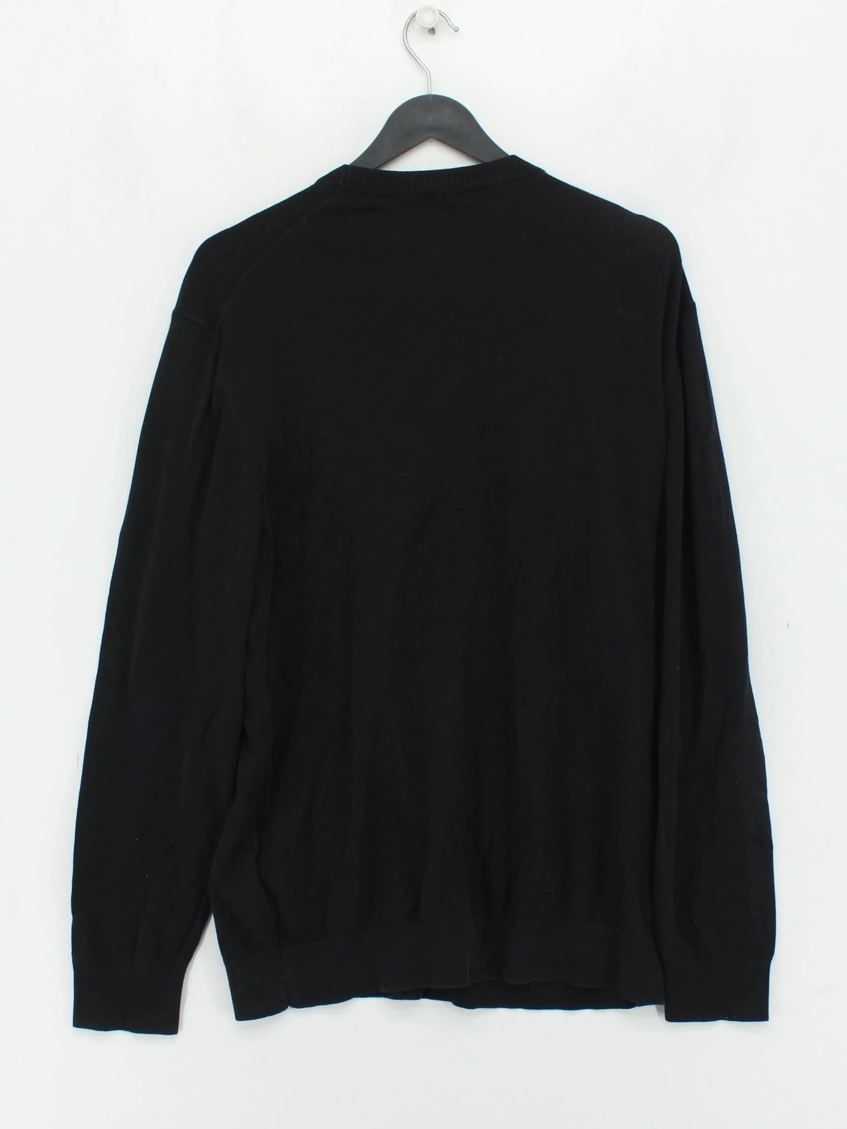Hugo Boss Men's Jumper L Black Cotton with Polyamide, Elastane Pullover - Image 2