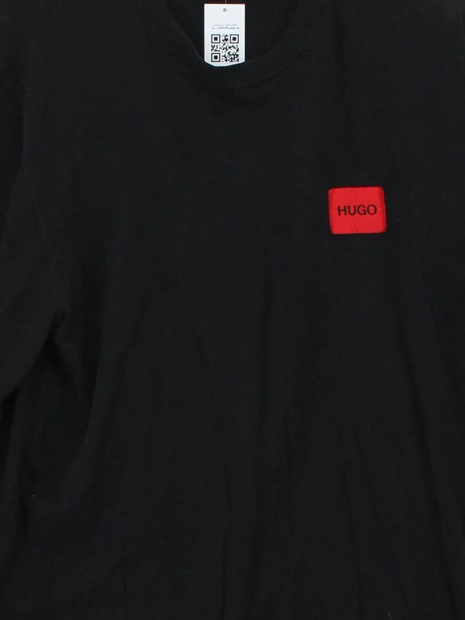 Hugo Boss Men's Jumper L Black Cotton with Polyamide, Elastane Pullover - Image 3
