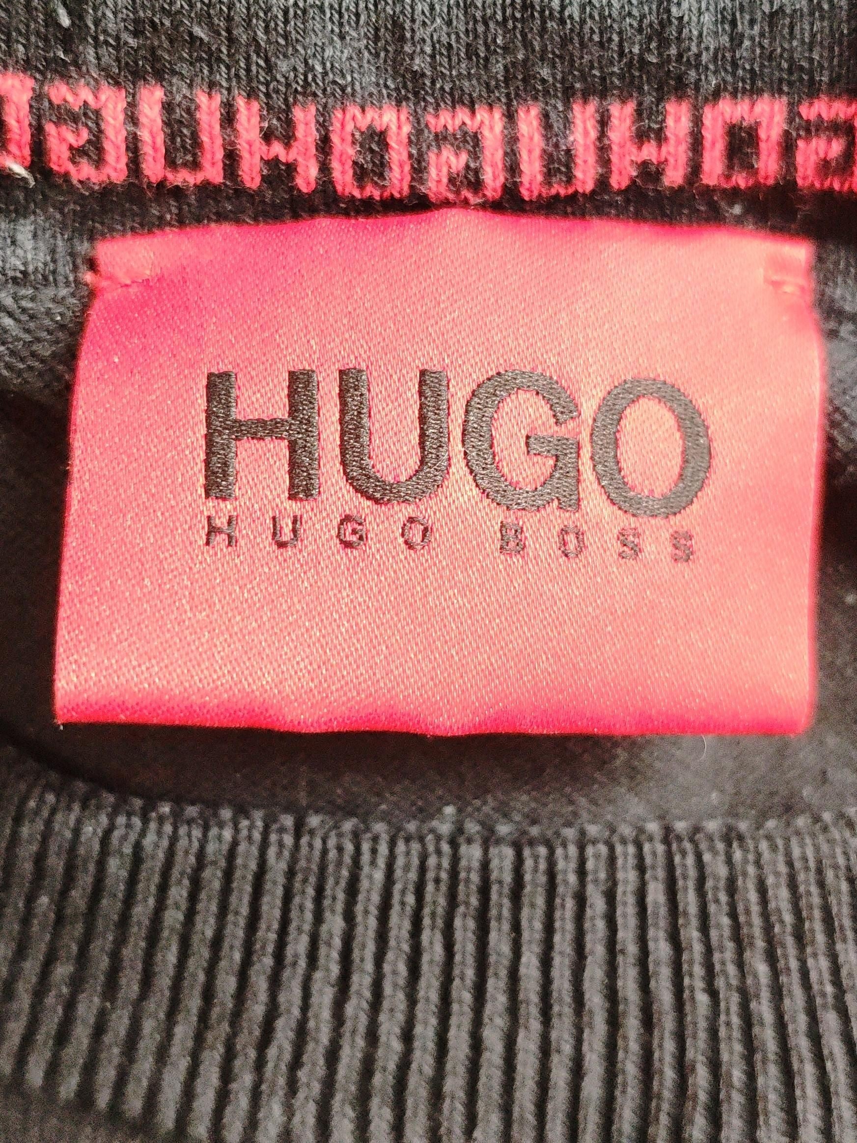 Hugo Boss Men's Jumper L Black Cotton with Polyamide, Elastane Pullover - Image 5