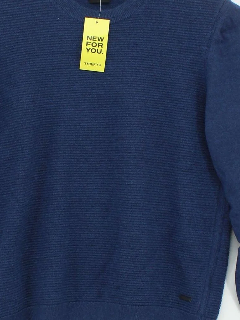 Hugo Boss Men's Jumper XL Blue 100% Other Crew Neck Pullover - Image 3