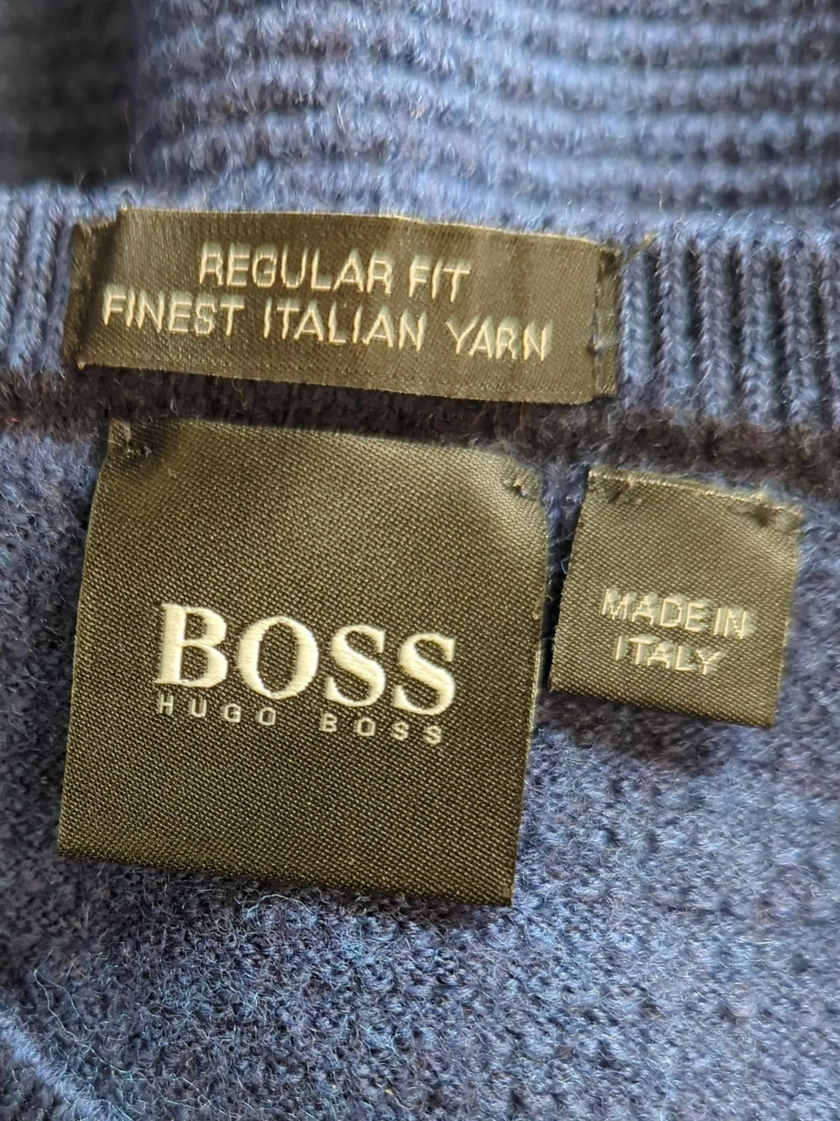 Hugo Boss Men's Jumper XL Blue 100% Other Crew Neck Pullover - Image 5