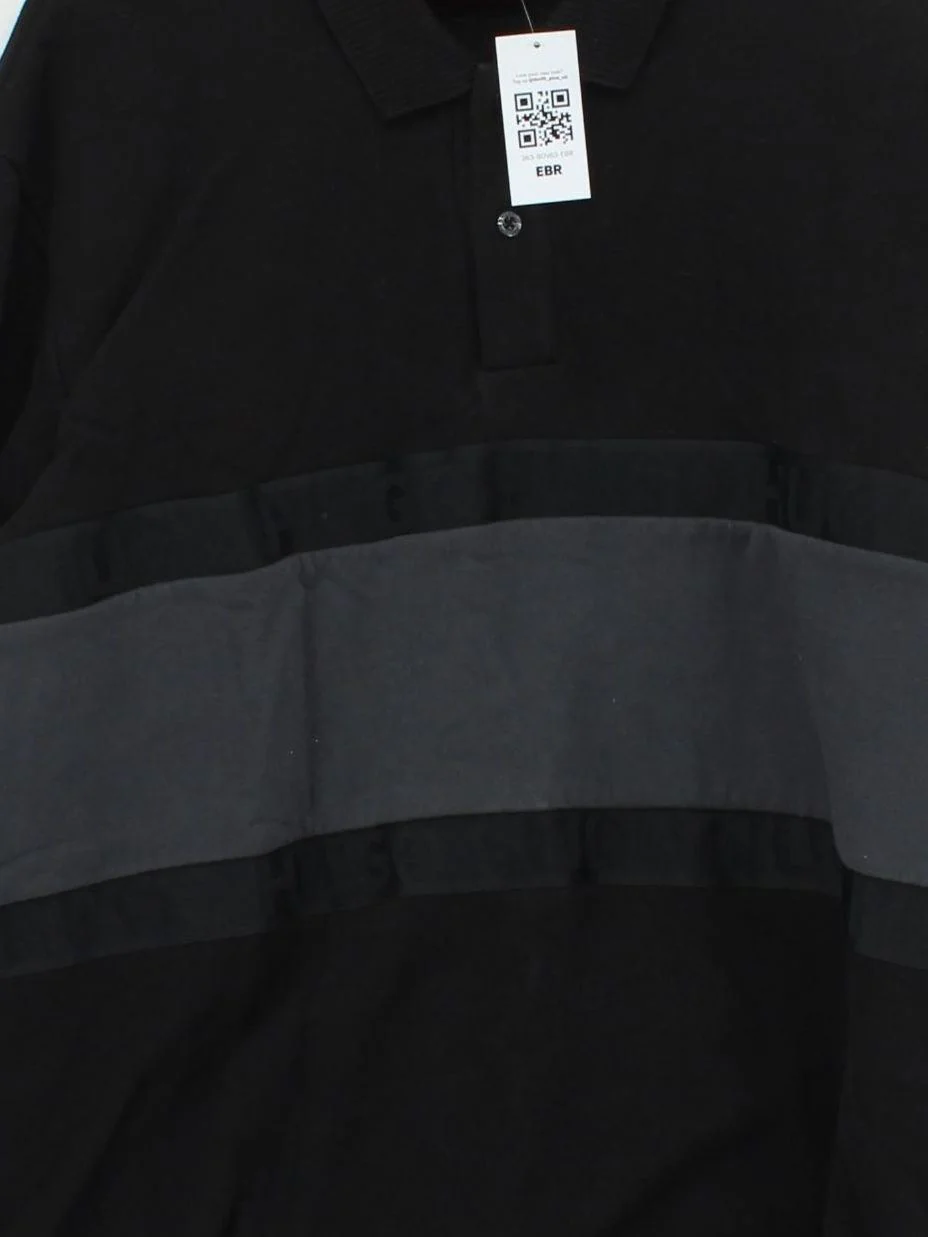 Hugo Boss Men's Polo L Black Striped 100% Cotton Basic - Image 3