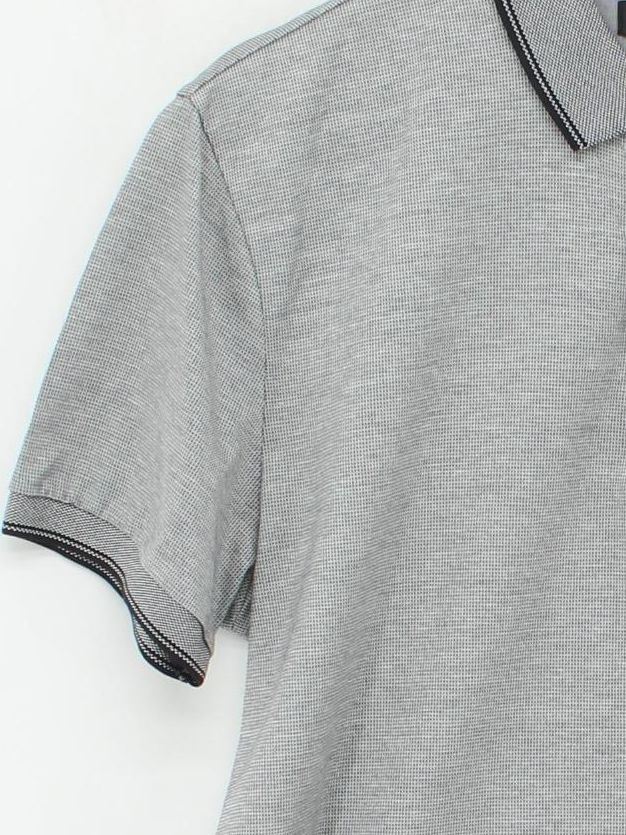 Hugo Boss Men's Polo L Grey Cotton with Elastane Basic - Image 4