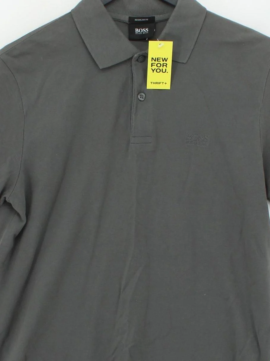 Hugo Boss Men's Polo M Grey 100% Cotton Basic - Image 3
