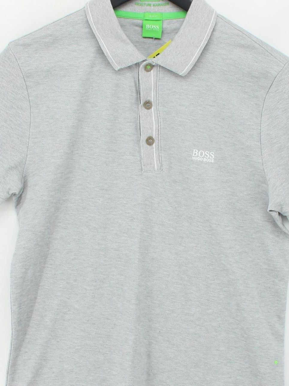 Hugo Boss Men's Polo M Grey Cotton with Polyester Basic - Image 3
