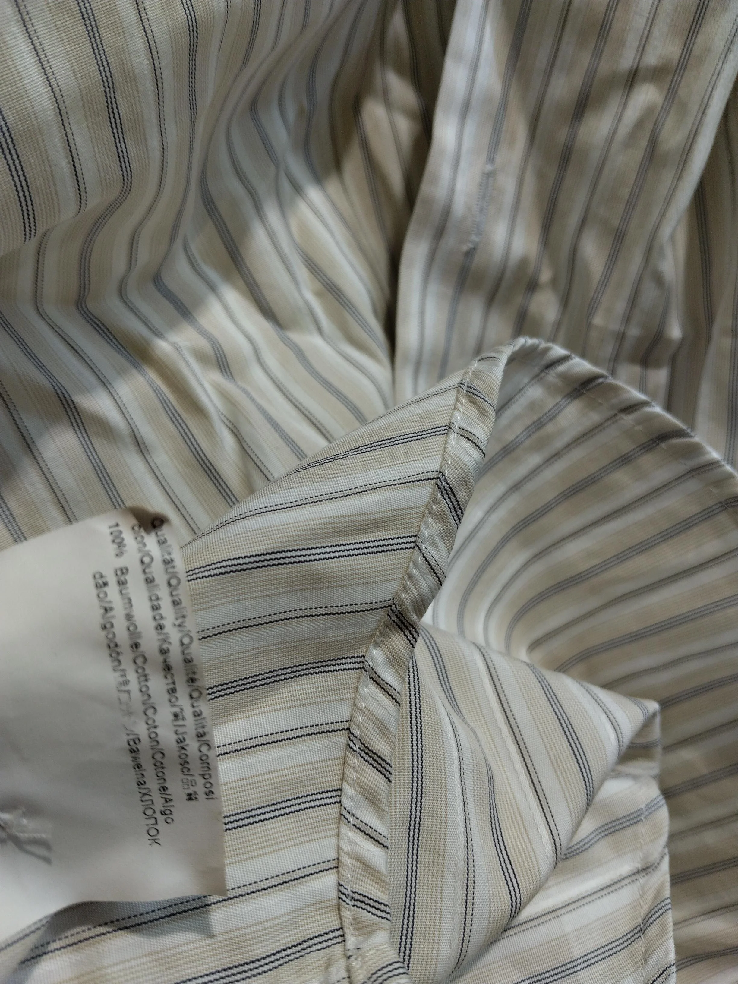 Hugo Boss Men's Shirt Chest: 38 in Cream Striped 100% Cotton Basic - Image 6