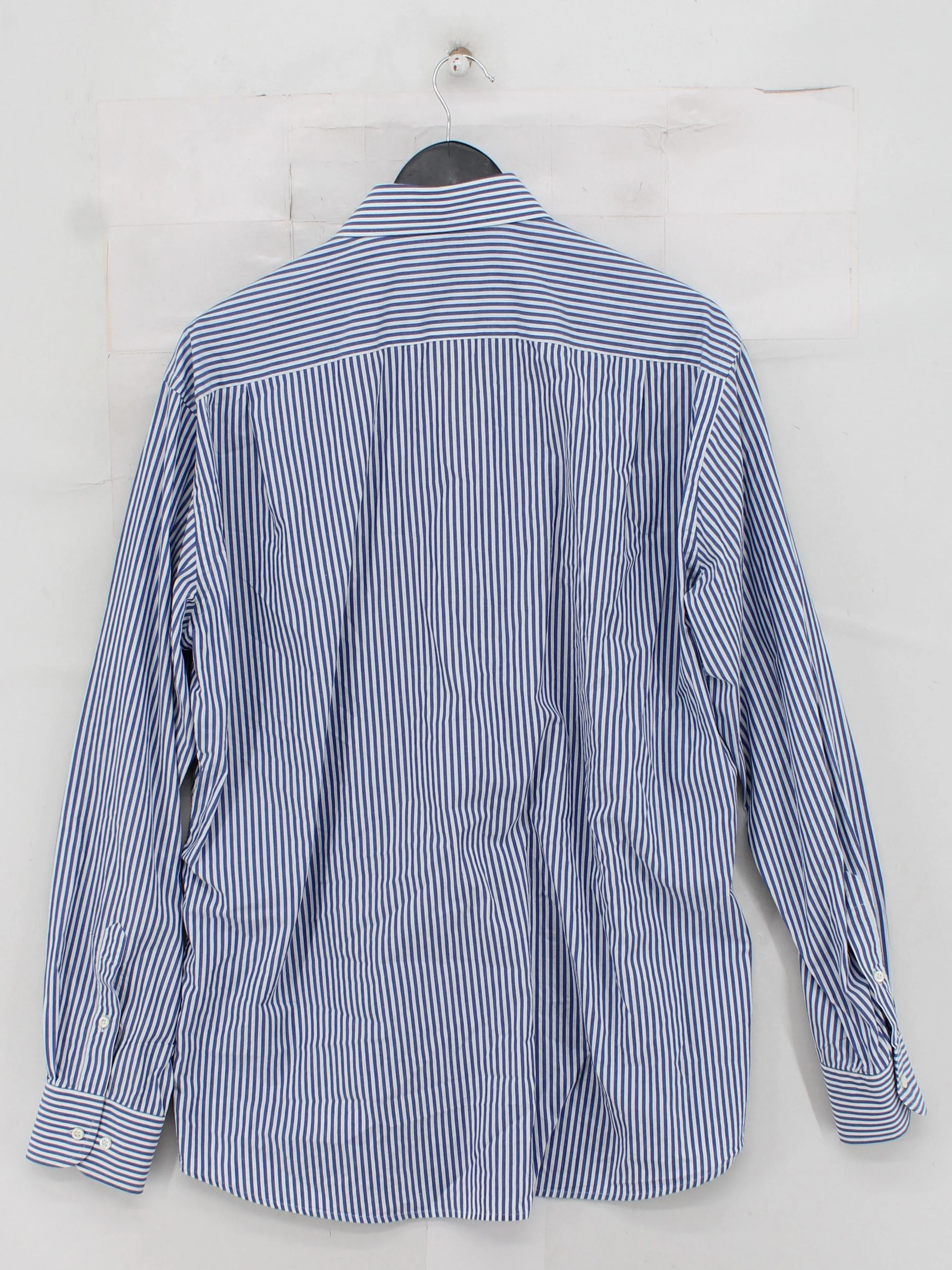 Hugo Boss Men's Shirt Chest: 41 in Blue Striped 100% Cotton Basic - Image 2