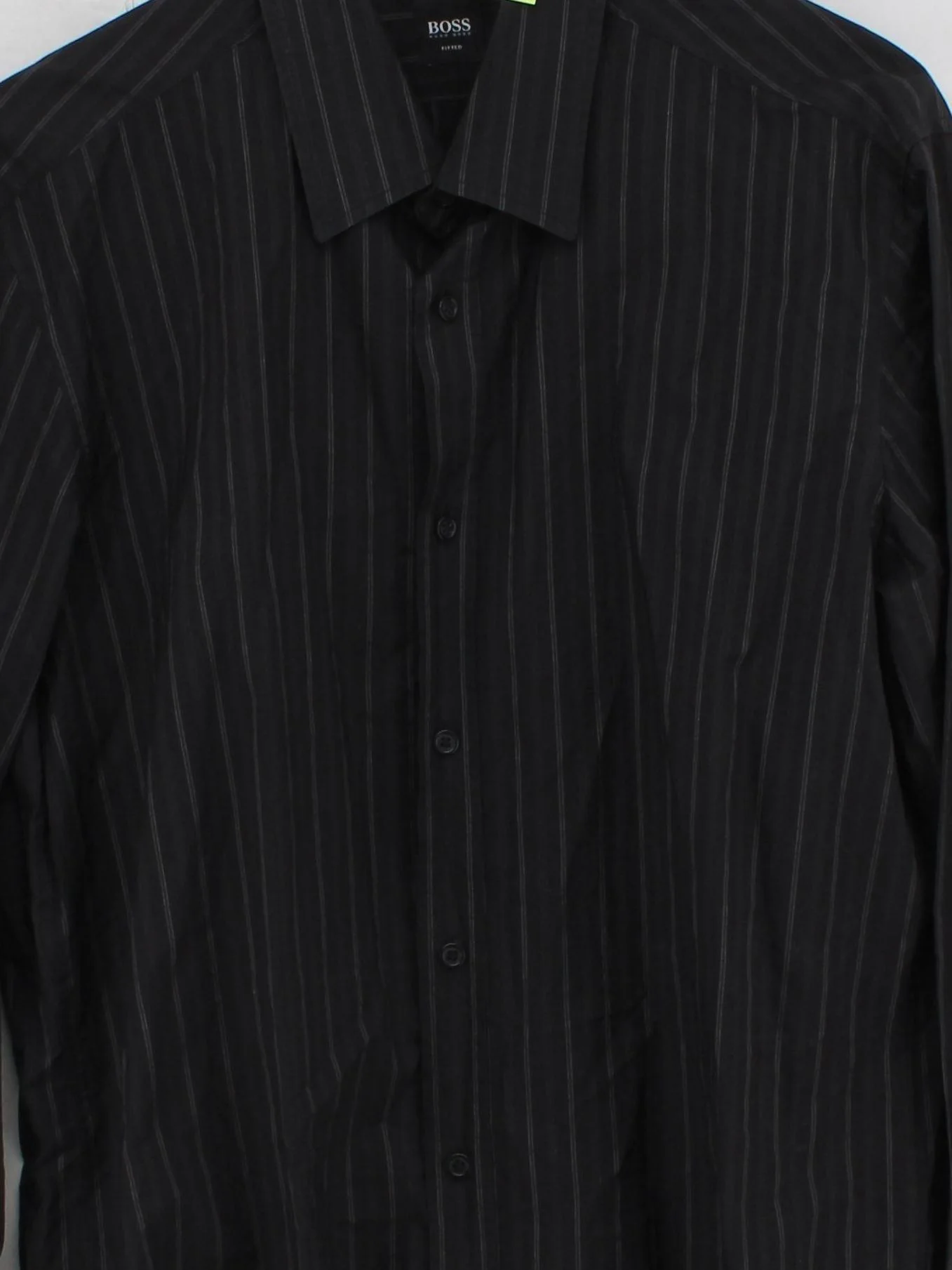 Hugo Boss Men's Shirt M Black Striped 100% Cotton Basic - Image 3