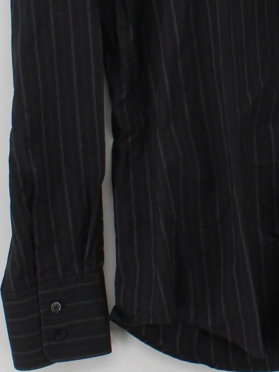 Hugo Boss Men's Shirt M Black Striped 100% Cotton Basic - Image 4