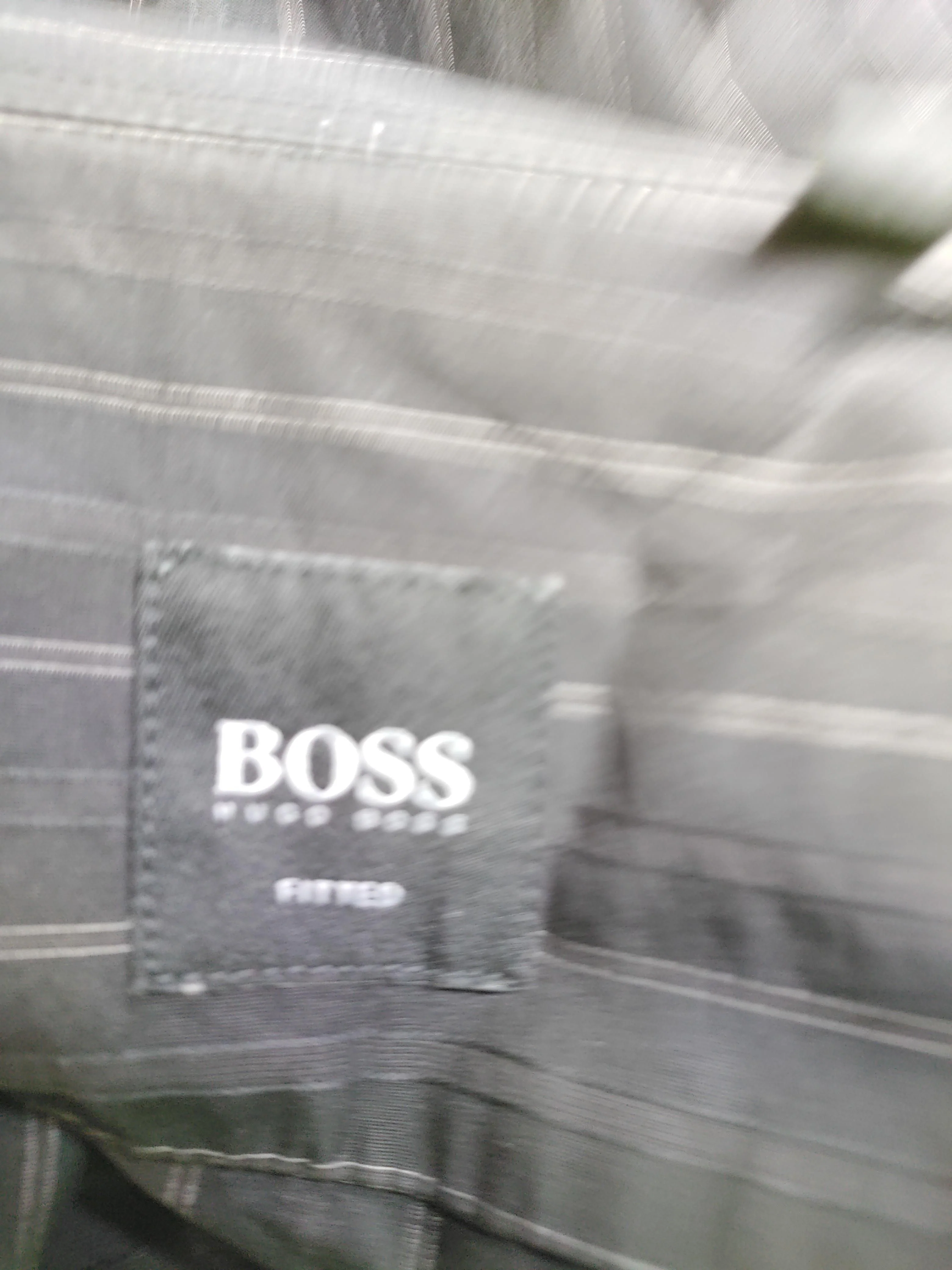 Hugo Boss Men's Shirt M Black Striped 100% Cotton Basic - Image 5