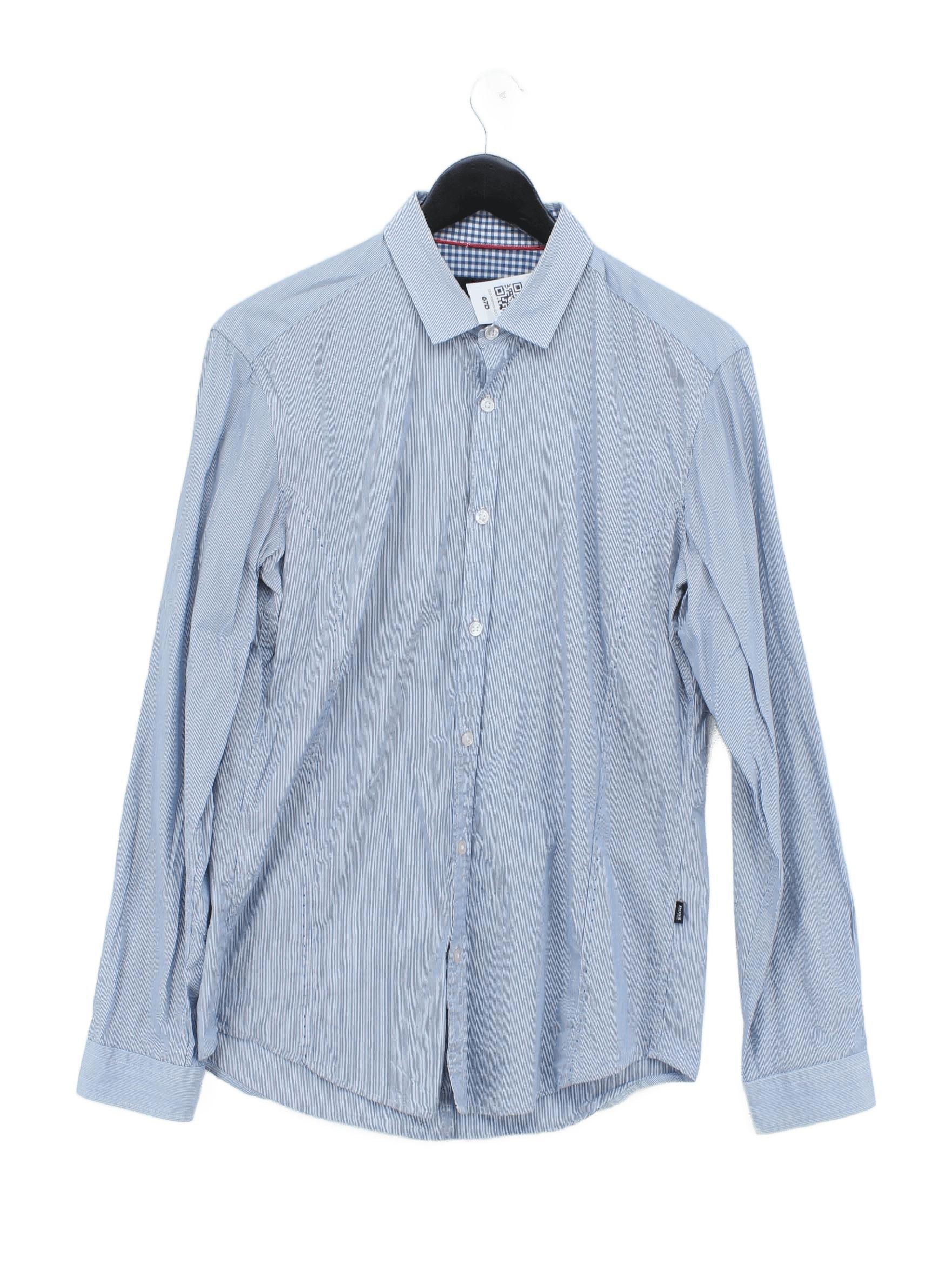 Hugo Boss Men's Shirt M Blue 100% Cotton Basic