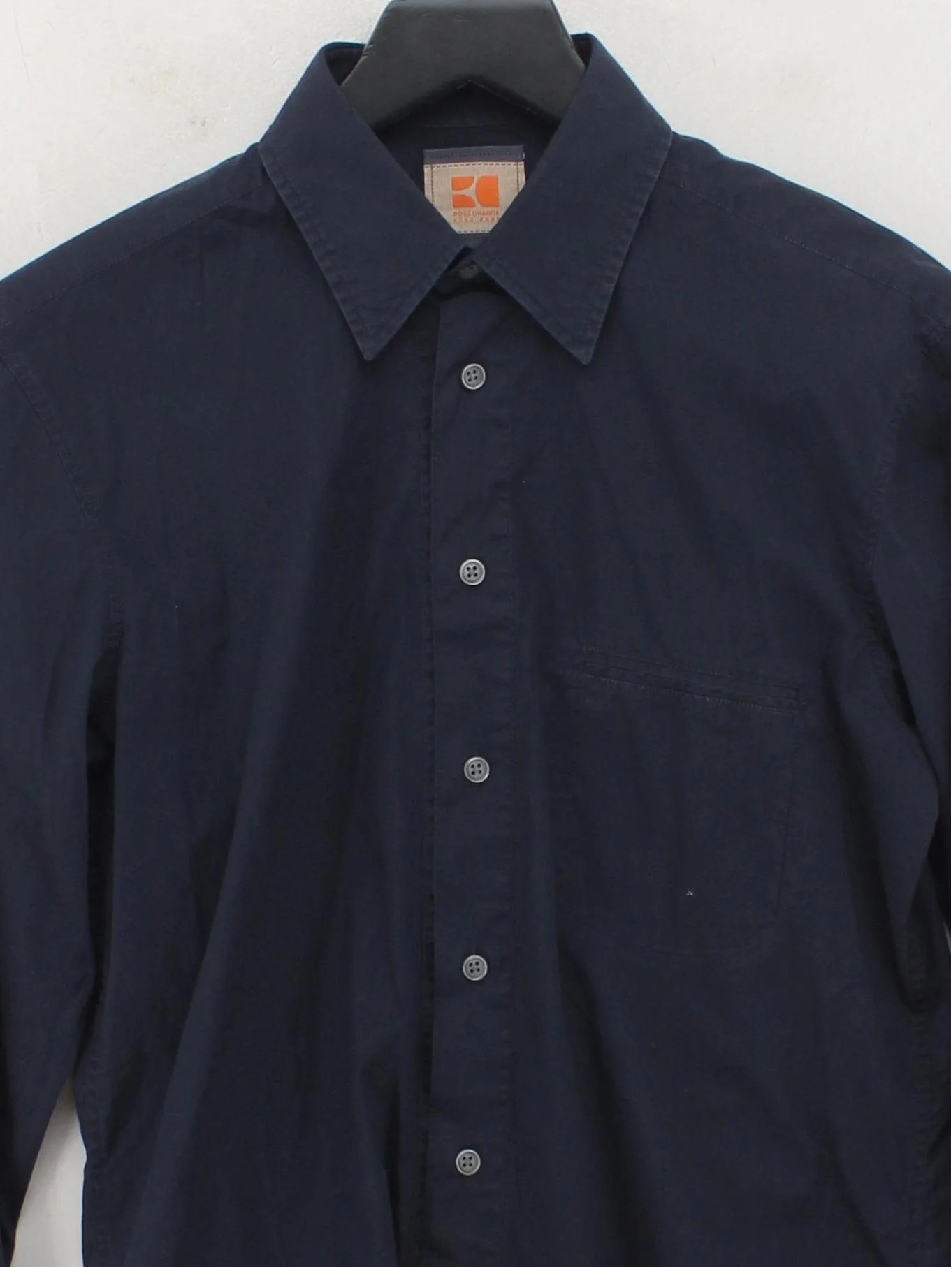 Hugo Boss Men's Shirt M Blue Cotton with Elastane Basic - Image 3
