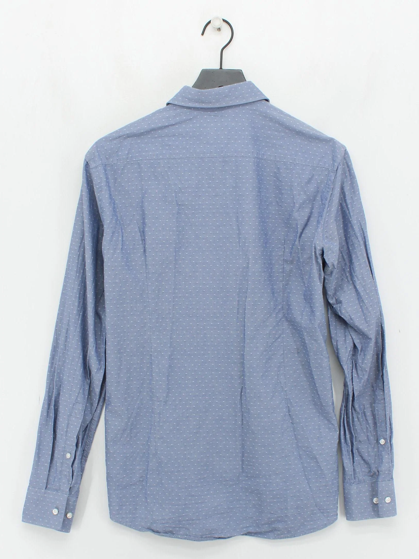 Hugo Boss Men's Shirt S Blue Polkadot 100% Cotton Basic - Image 2