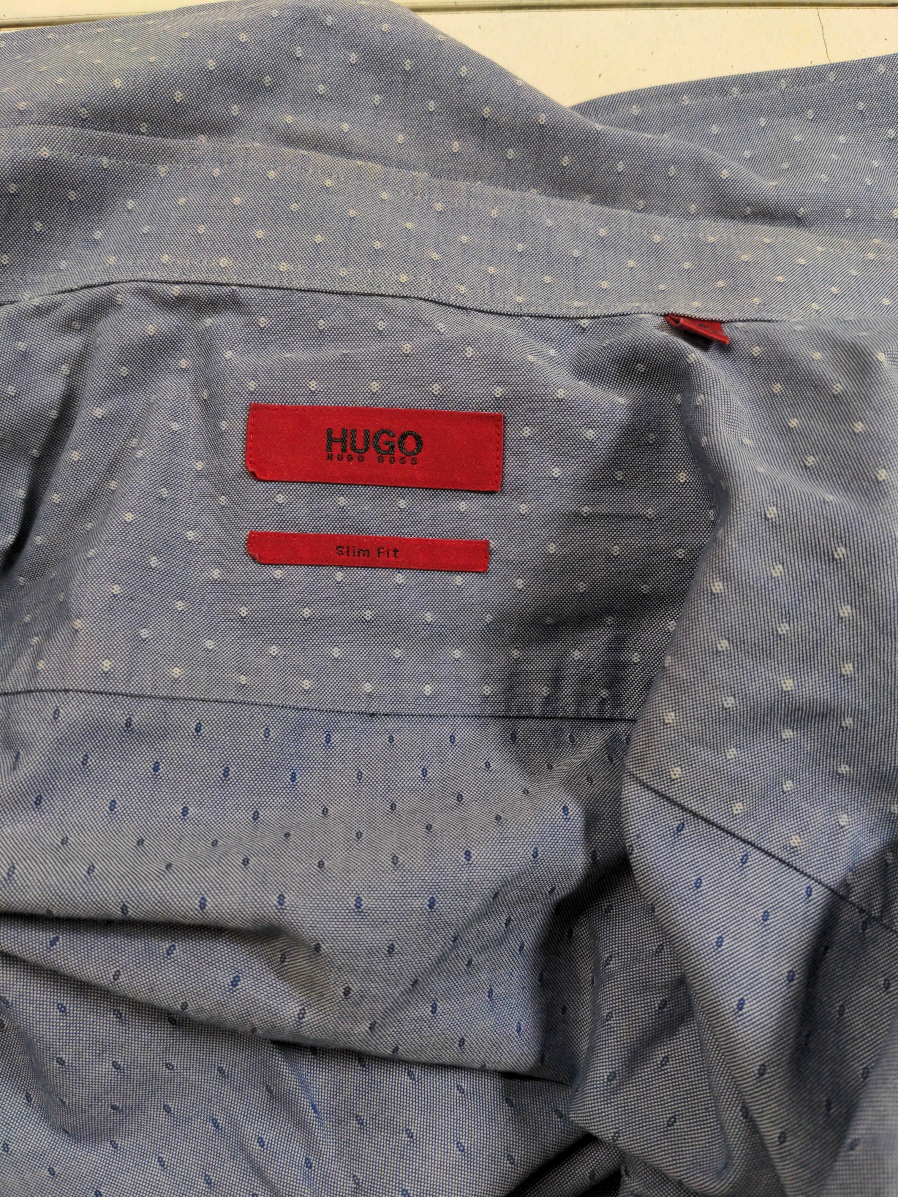 Hugo Boss Men's Shirt S Blue Polkadot 100% Cotton Basic - Image 5