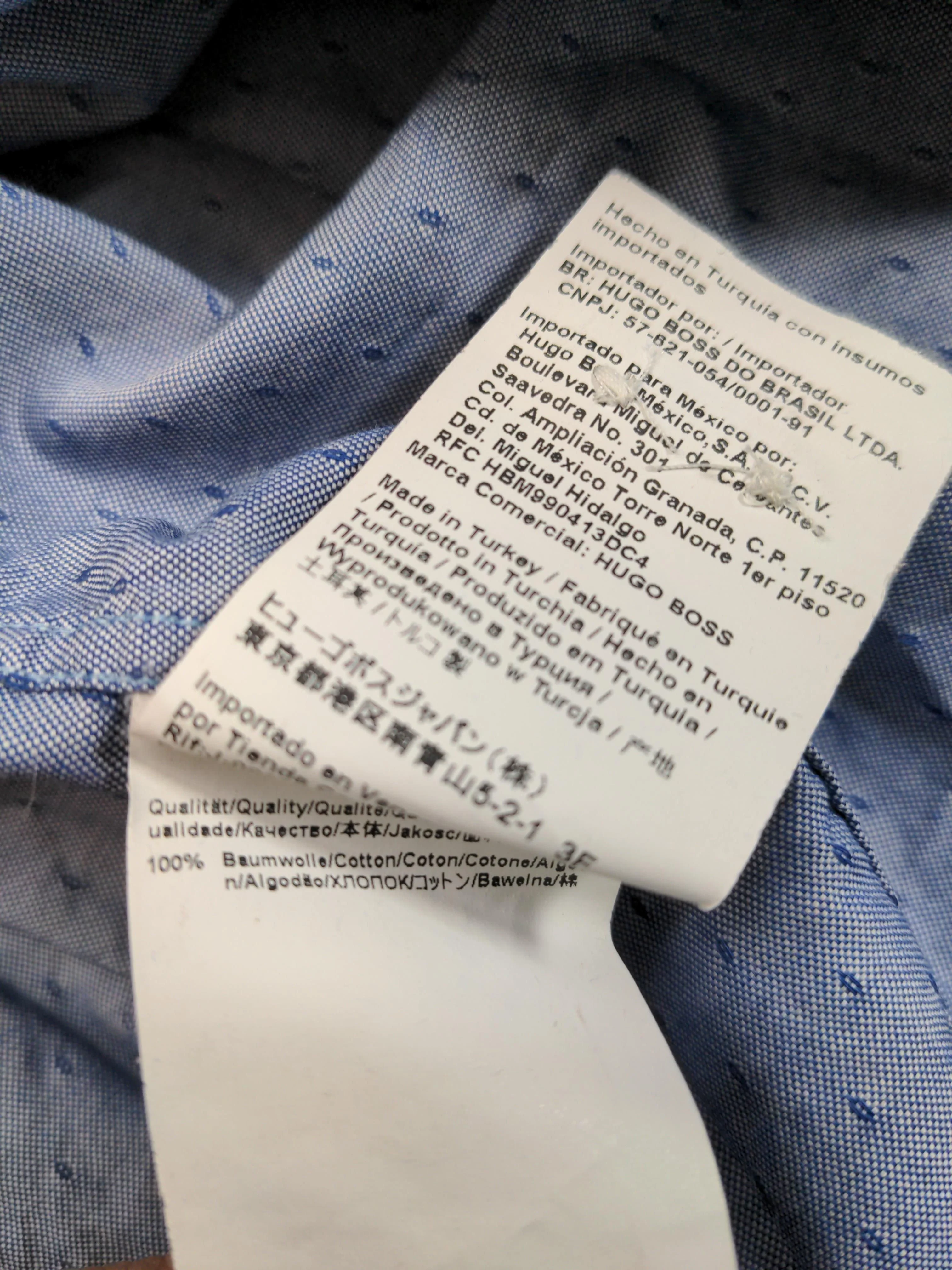 Hugo Boss Men's Shirt S Blue Polkadot 100% Cotton Basic - Image 6
