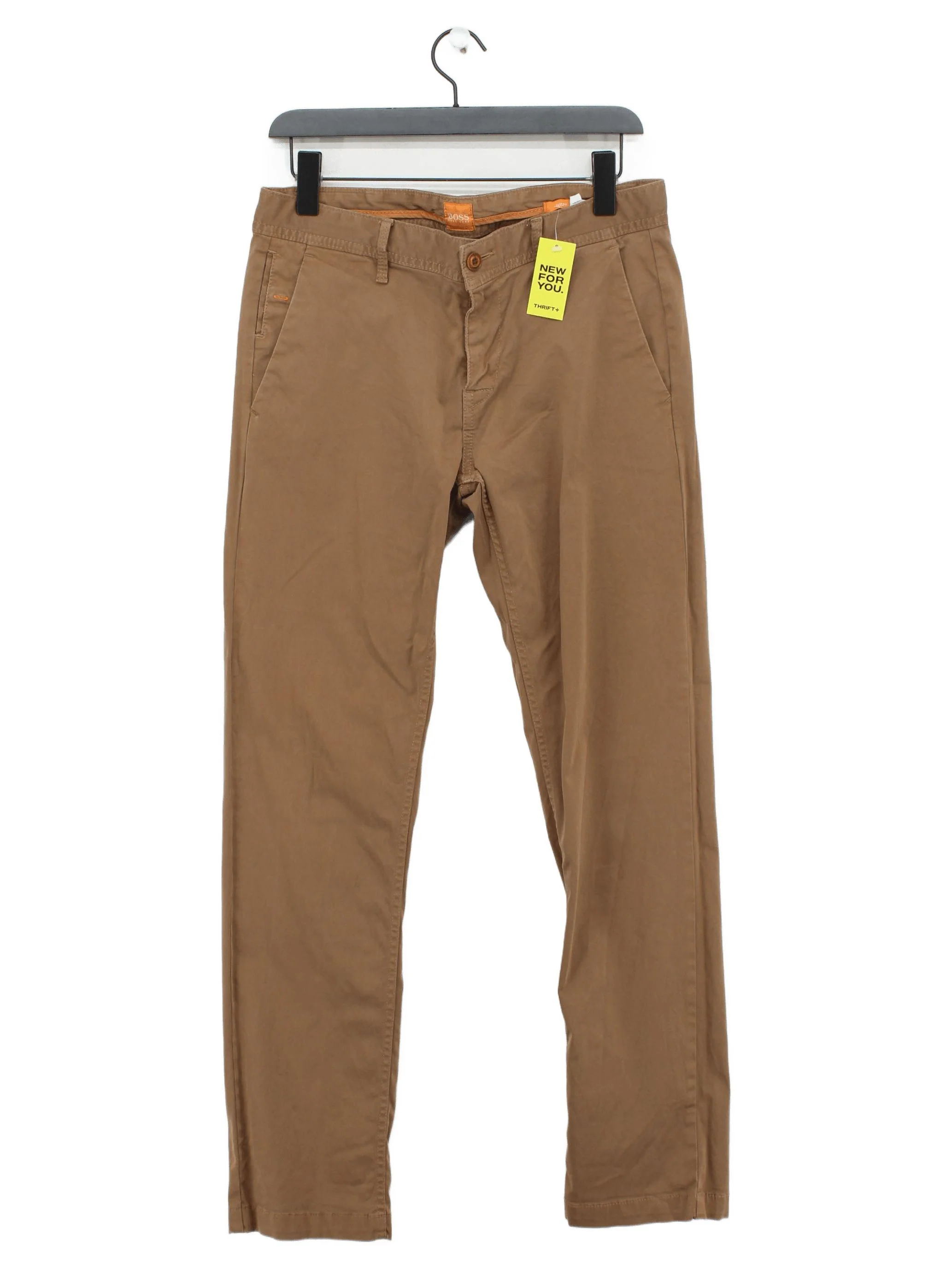Hugo Boss Men's Trousers W 33 in Tan Cotton with Elastane Chino
