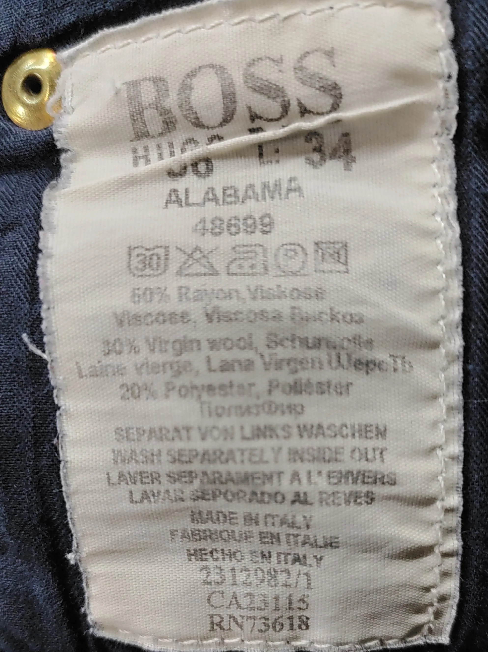 Hugo Boss Men's Trousers W 36 in Grey Rayon with Wool, Polyester Chino - Image 6