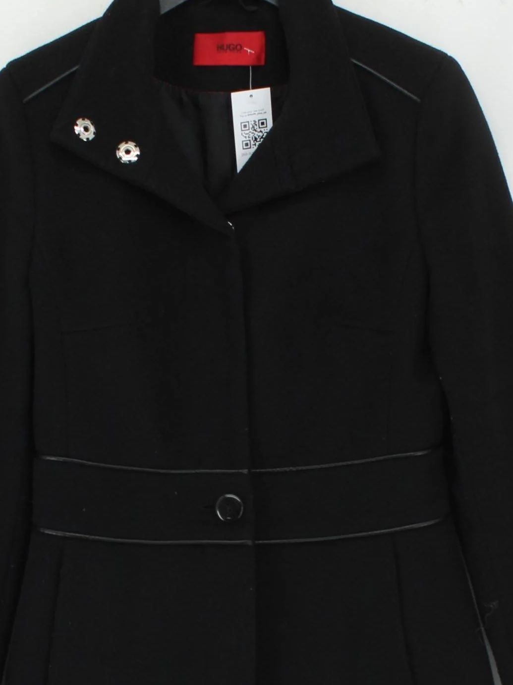 Hugo Boss Women's Coat UK 8 Black Wool with Polyamide, Cashmere Overcoat - Image 3
