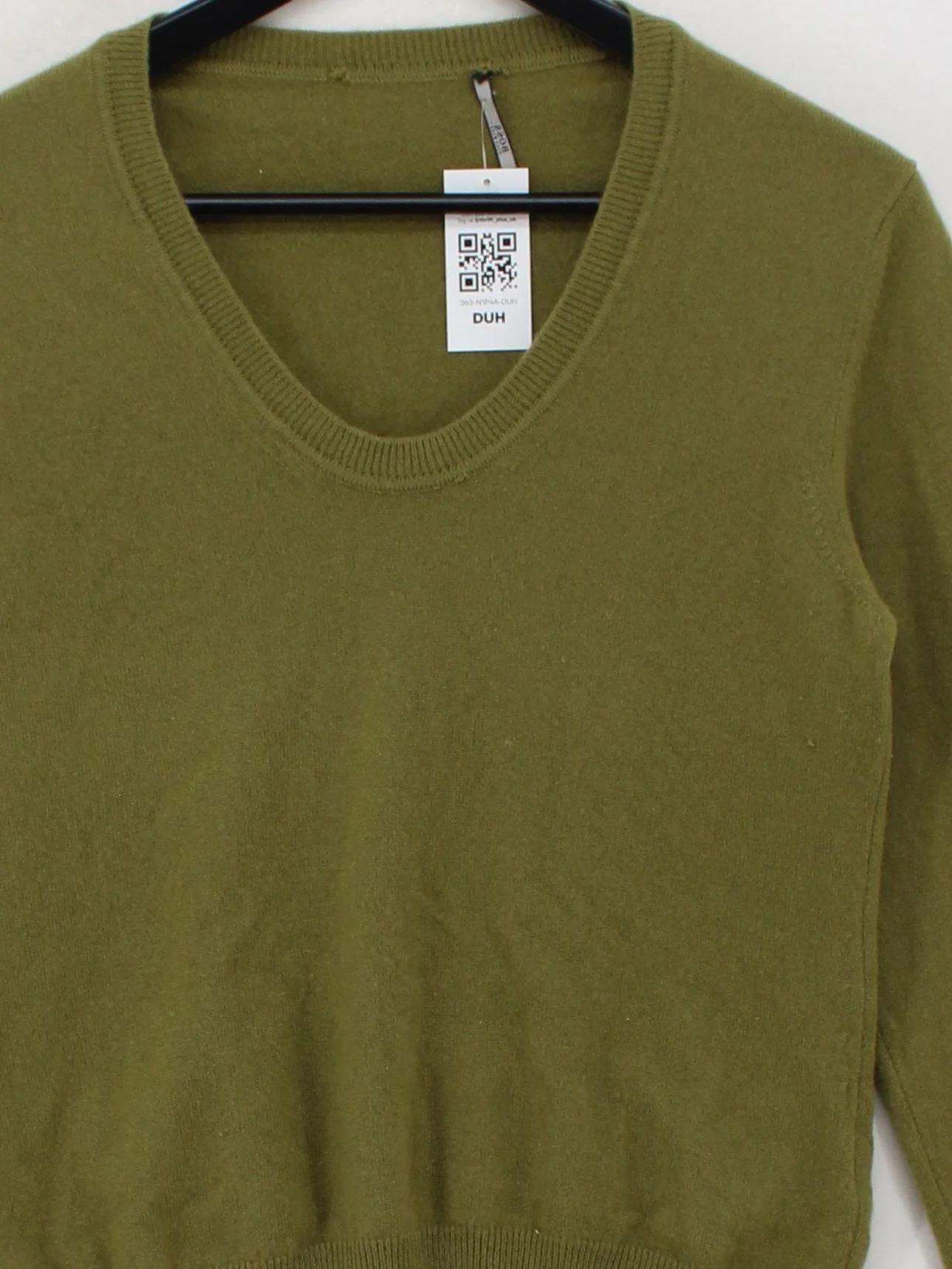 Hugo Boss Women's Jumper S Green 100% Cashmere V-Neck Pullover - Image 3