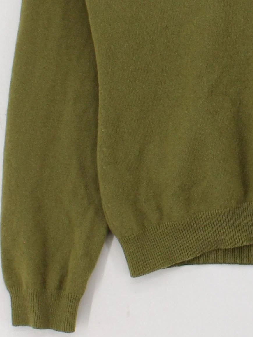 Hugo Boss Women's Jumper S Green 100% Cashmere V-Neck Pullover - Image 4