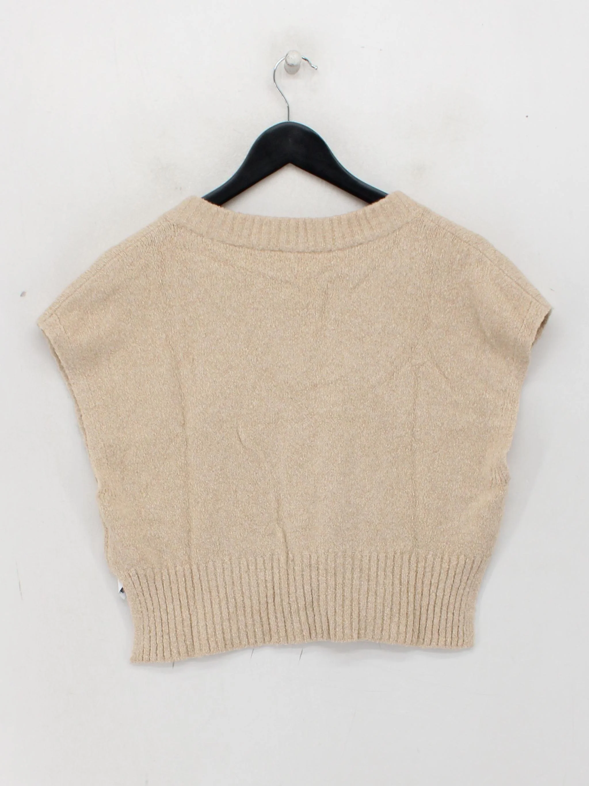 Hugo Boss Women's Jumper XS Tan Cotton with Polyamide, Elastane V-Neck Vest - Image 2
