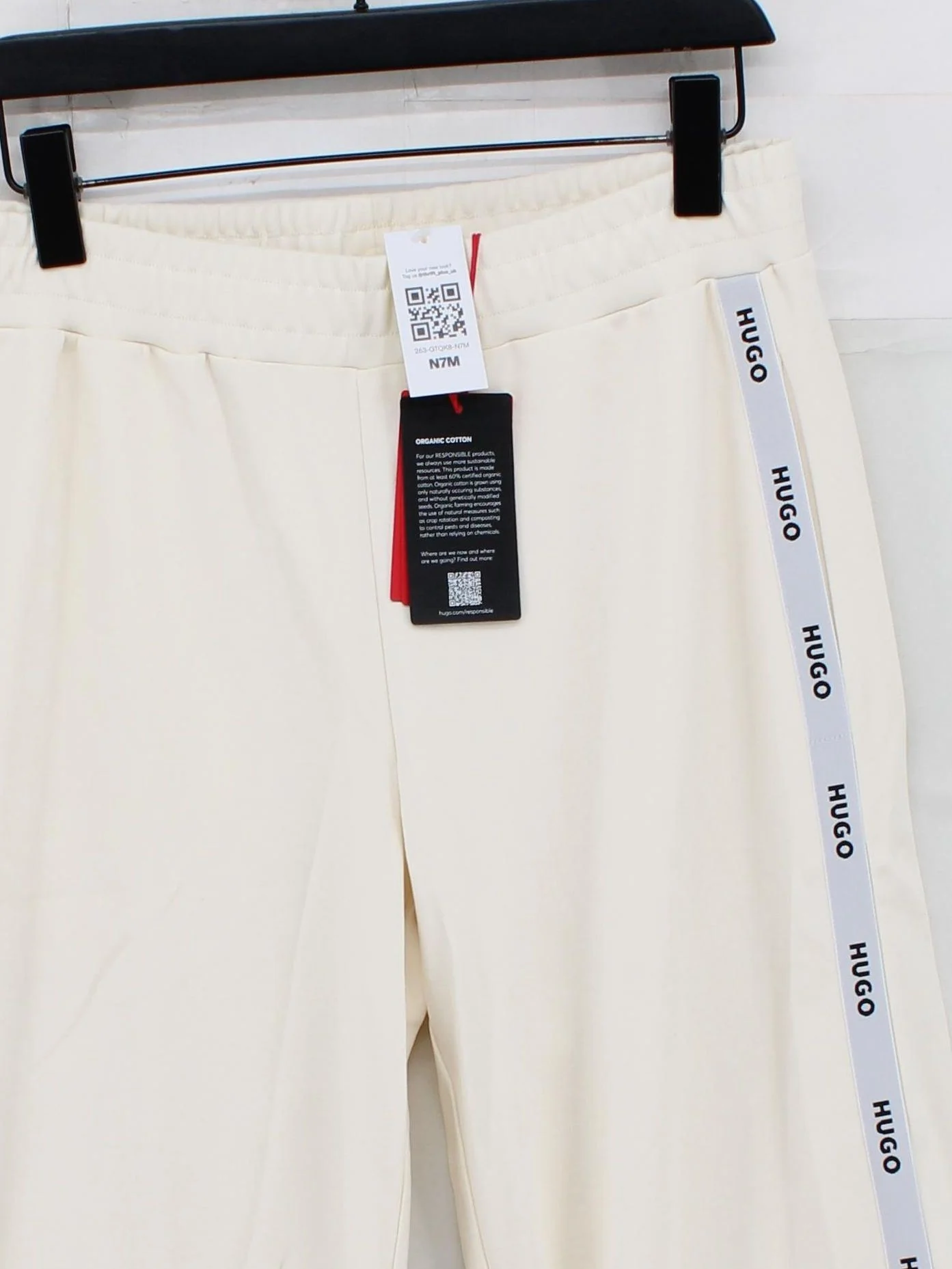 Hugo Boss Women's Sports Bottoms L Cream 100% Cotton Sweatpants - Image 3