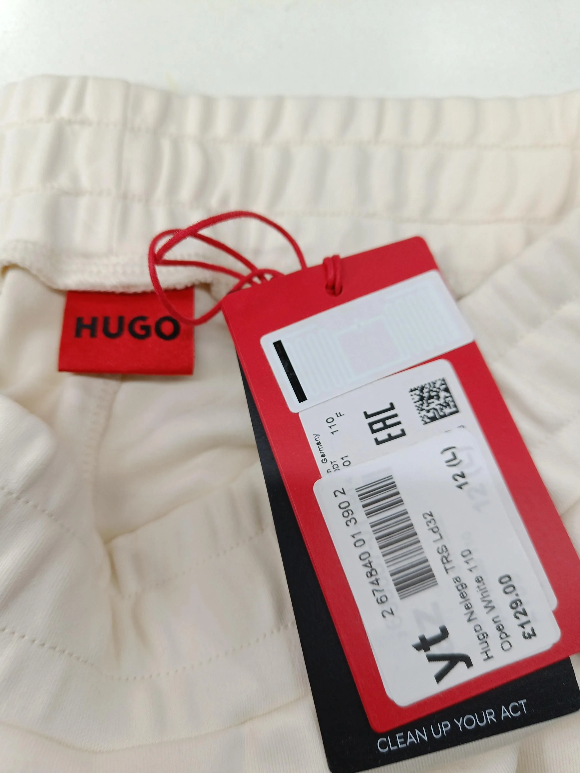 Hugo Boss Women's Sports Bottoms L Cream 100% Cotton Sweatpants - Image 5