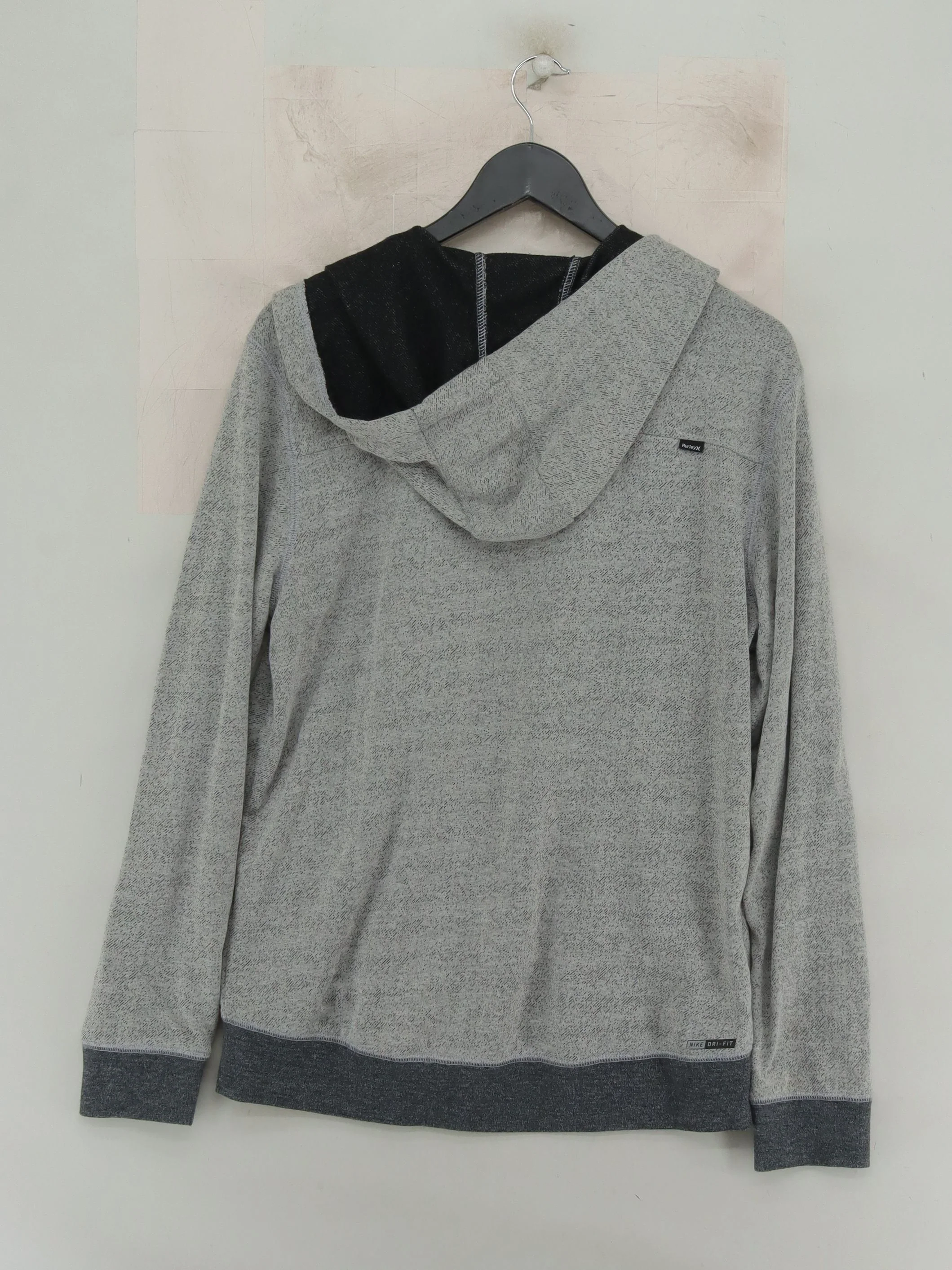 Hurley Men's Hoodie M Grey Polyester with Cotton Pullover - Image 2
