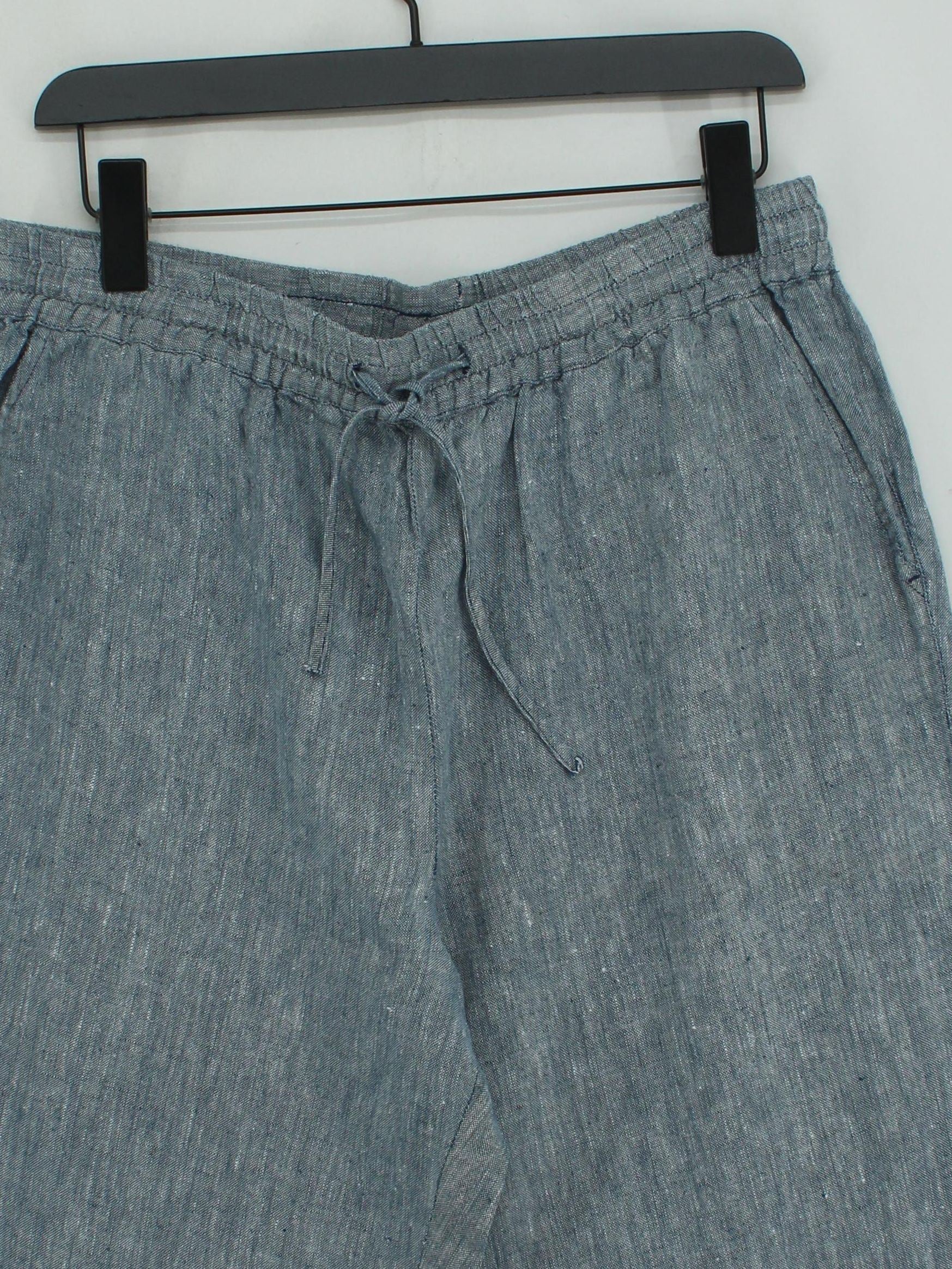 Hush Men's Trousers W 33 in Blue 100% Linen Tapered Chino - Image 3