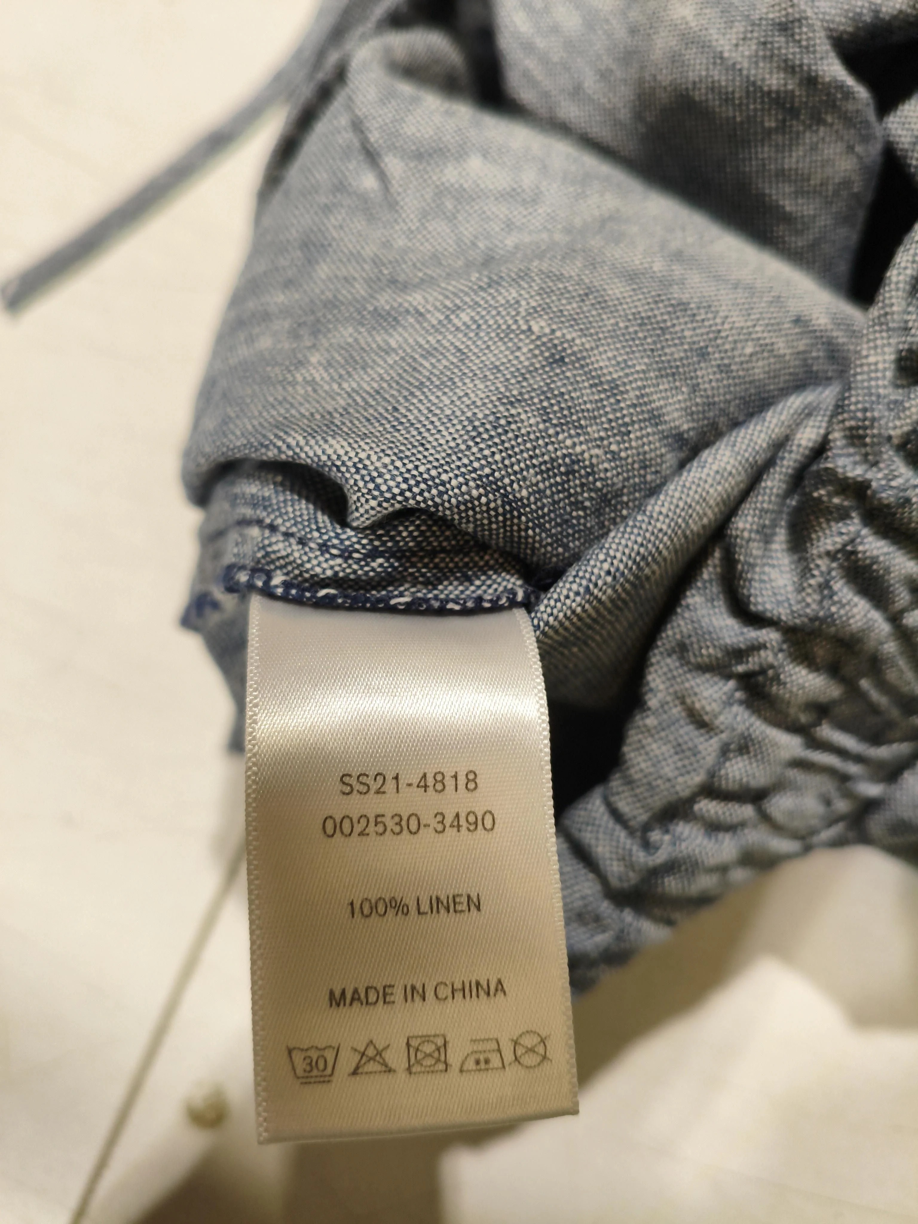 Hush Men's Trousers W 33 in Blue 100% Linen Tapered Chino - Image 6