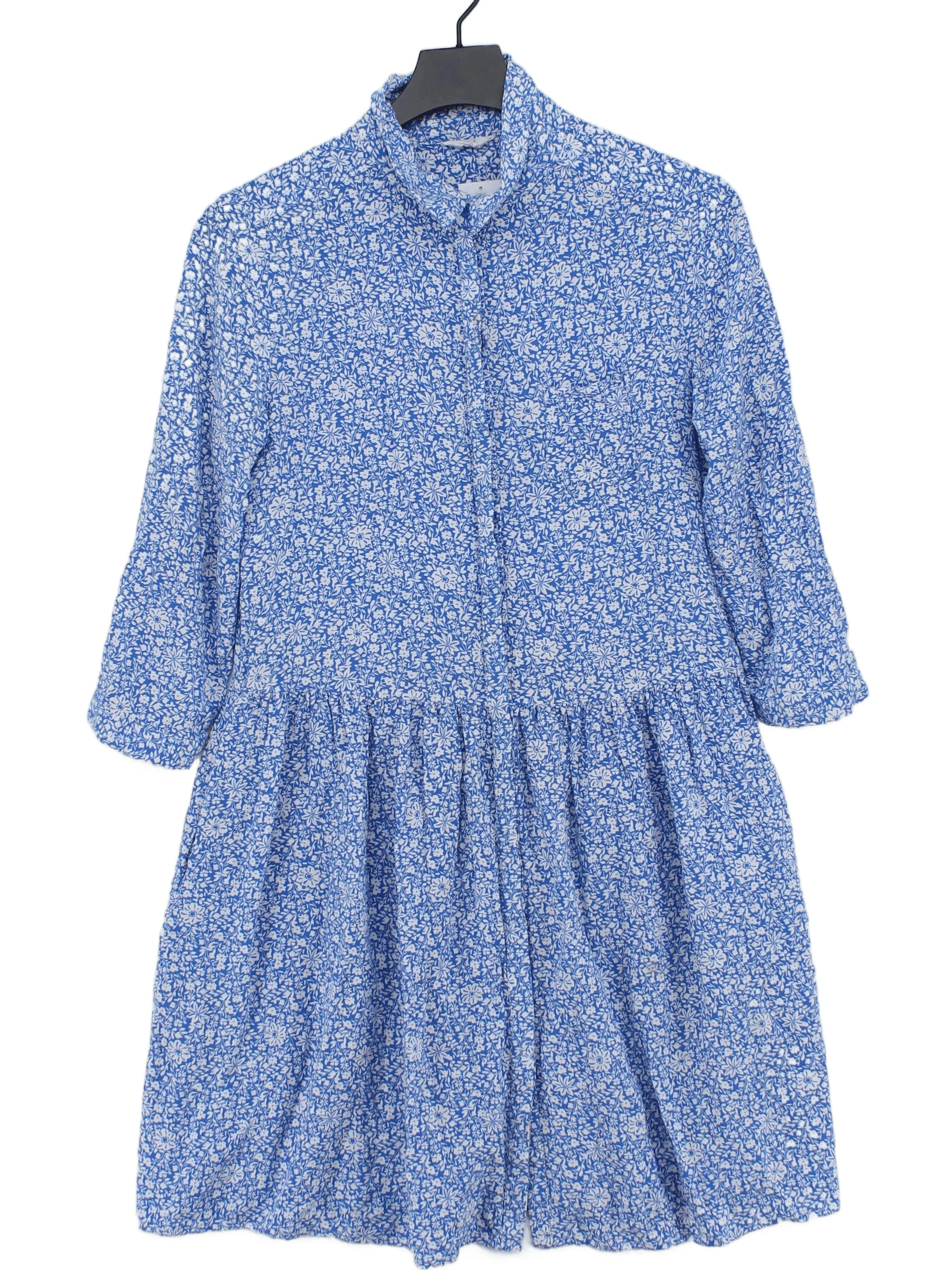 Hush Shirt Mini Dress UK10 in Blue
