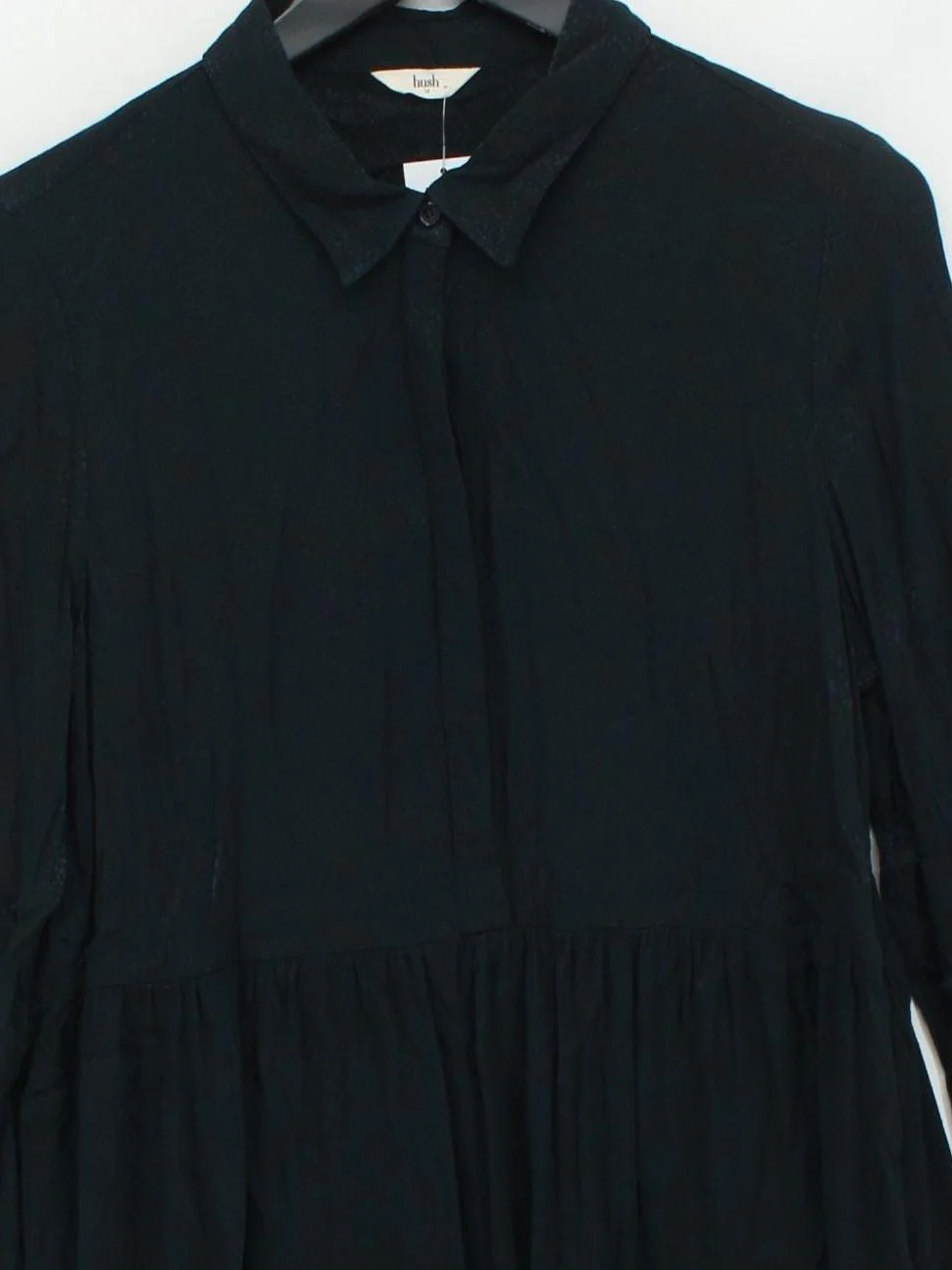 Hush Shirt Mini Dress UK14 in Black - Image 3