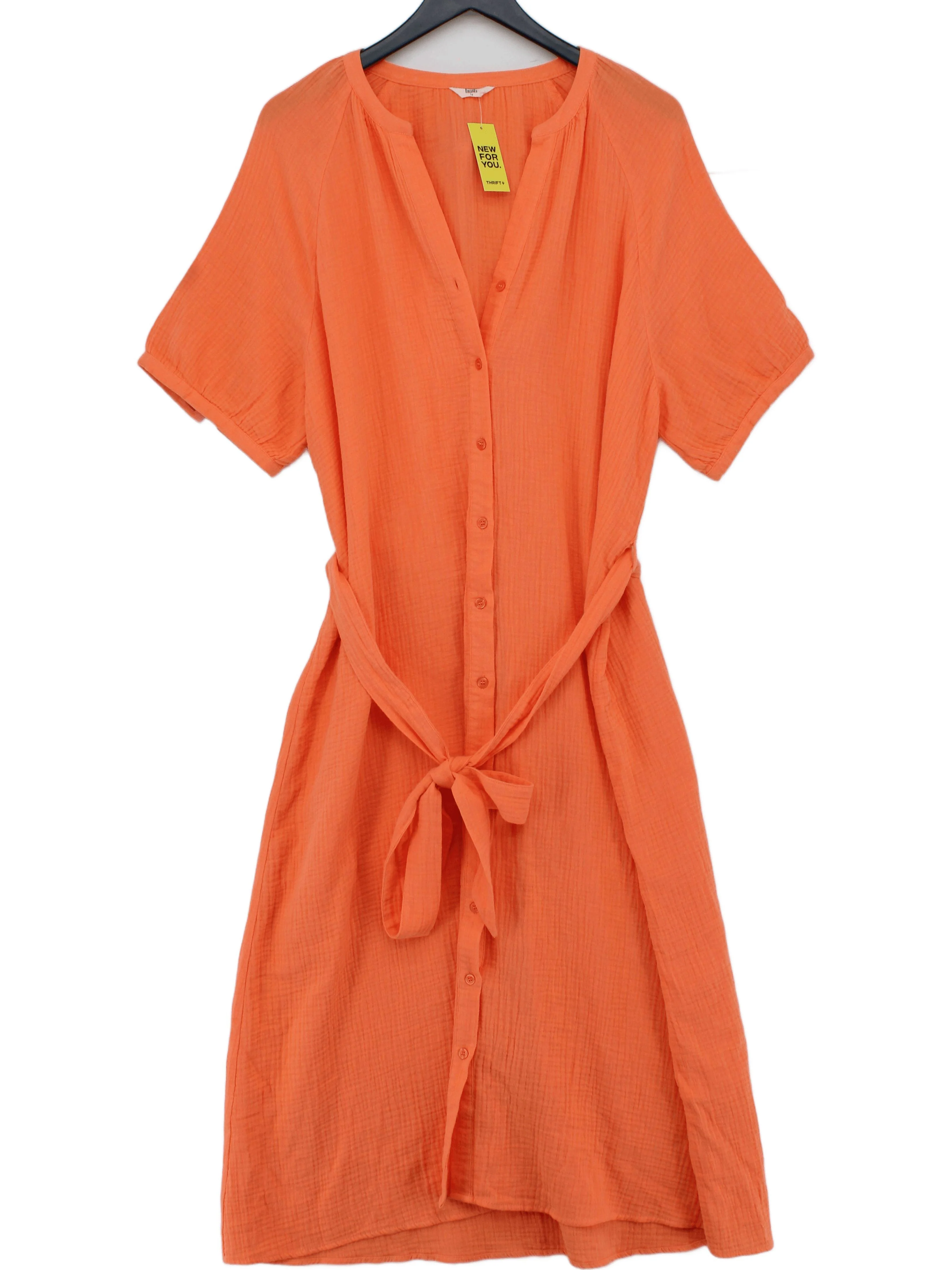 Hush Shirt Mini Dress UK16 in Orange