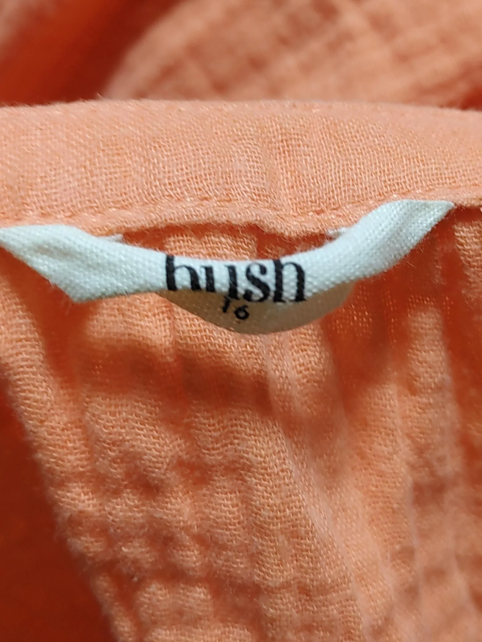 Hush Shirt Mini Dress UK16 in Orange - Image 5