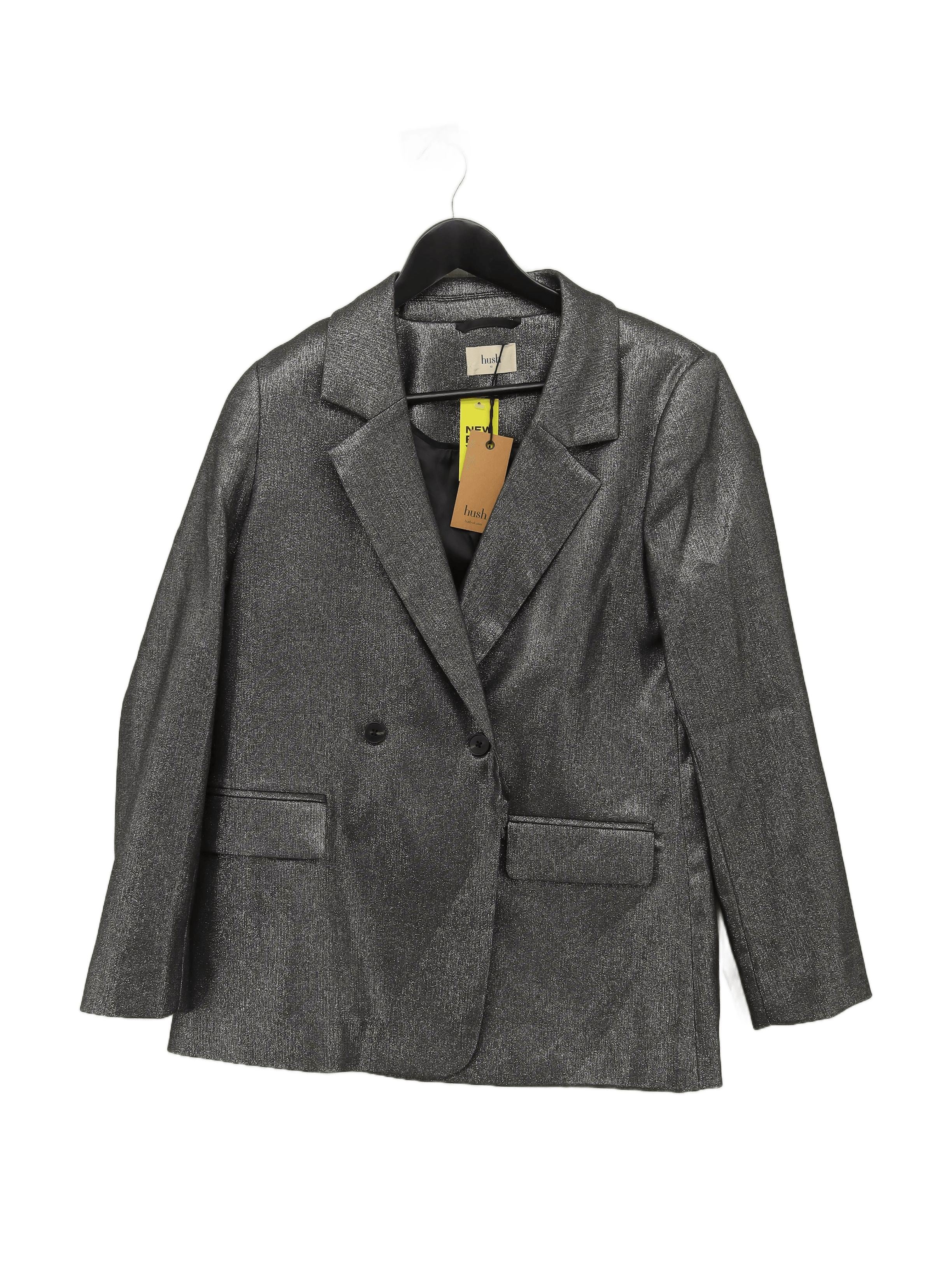 Hush Women's Blazer UK 10 Grey Viscose with Polyester Overcoat New with tags