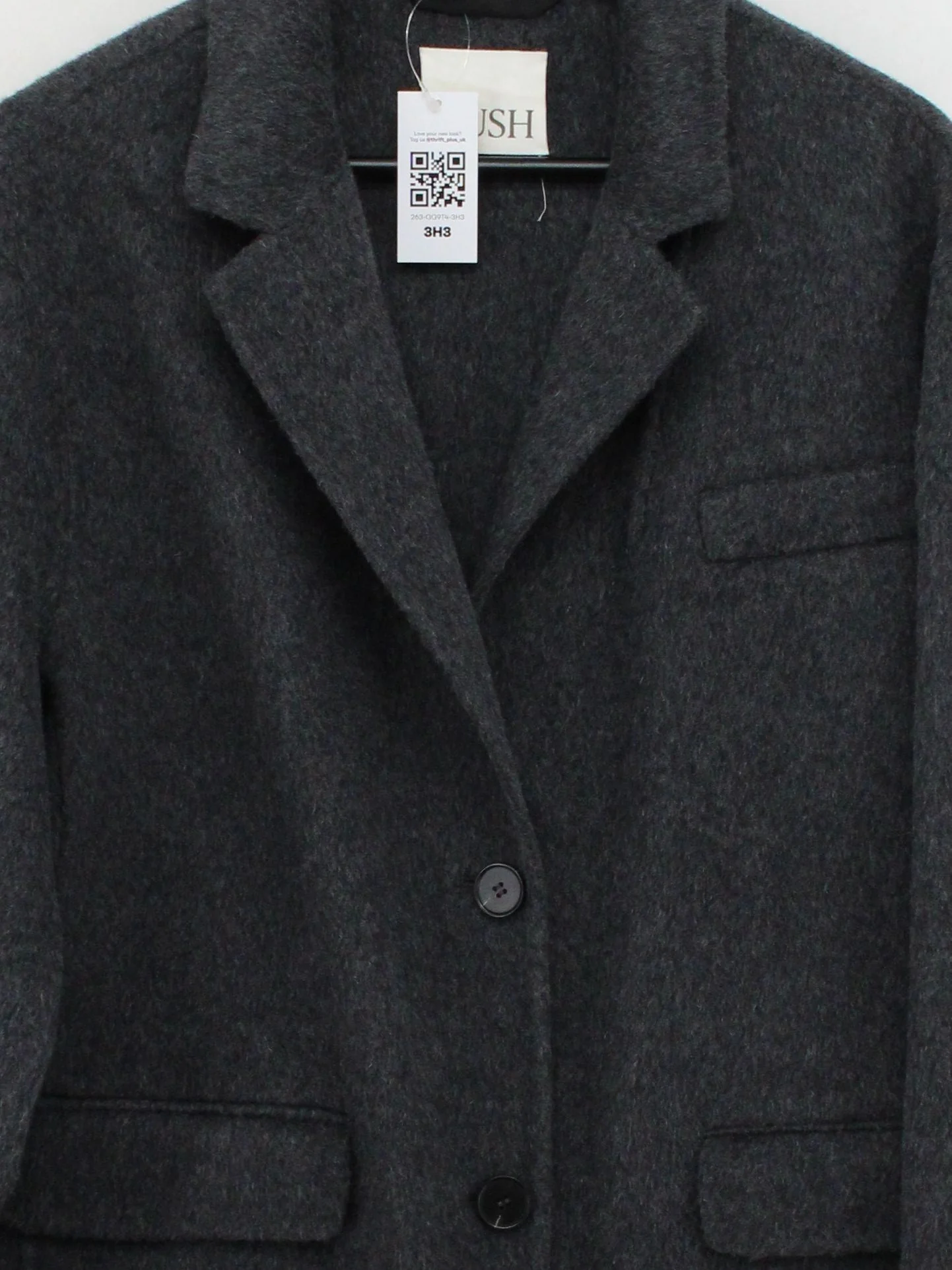 Hush Women's Blazer XL Grey 100% Wool Overcoat - Image 3