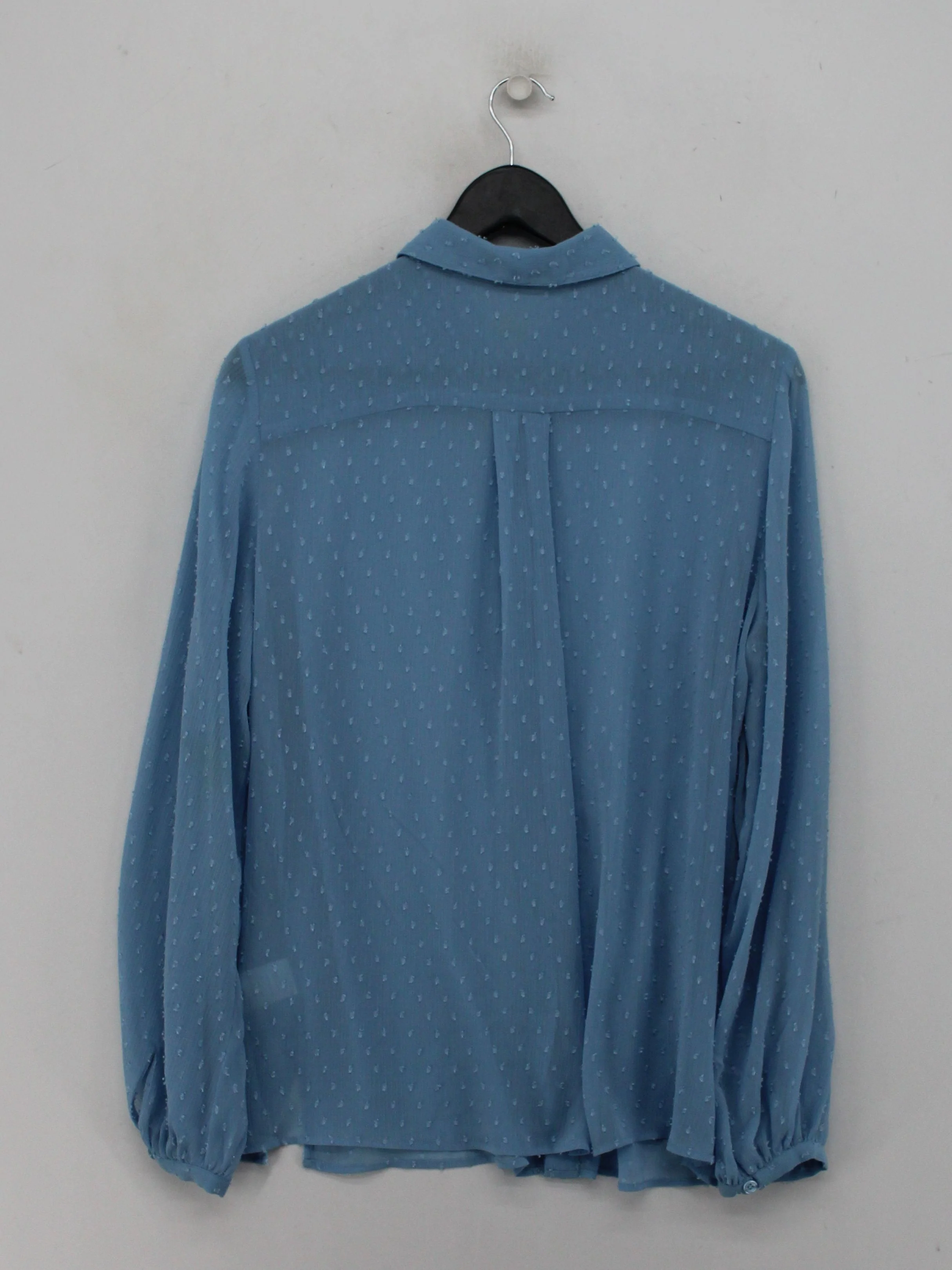 Hush Women's Blouse UK 12 Blue 100% Polyester Long Sleeve Collared Basic - Image 2