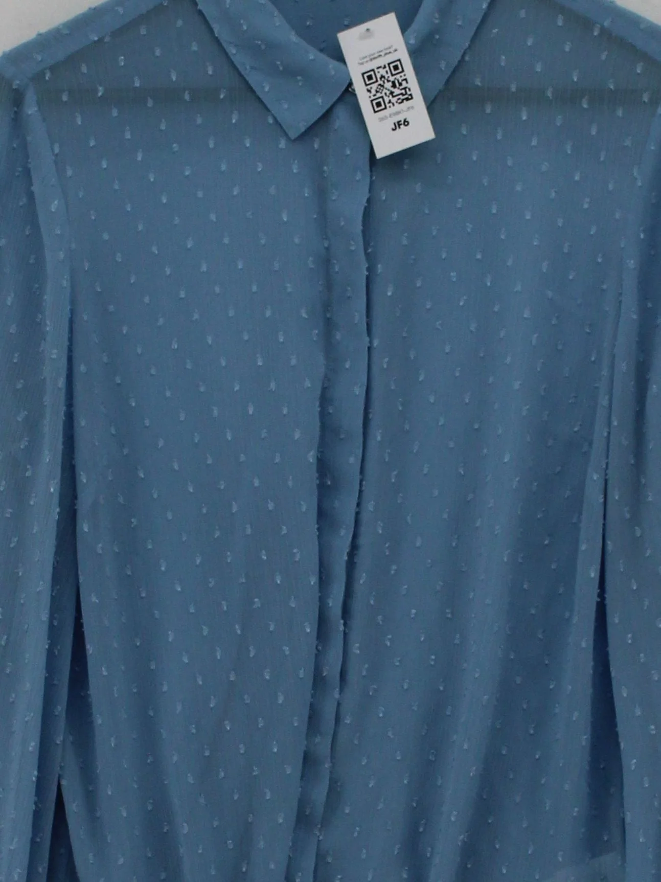 Hush Women's Blouse UK 12 Blue 100% Polyester Long Sleeve Collared Basic - Image 3
