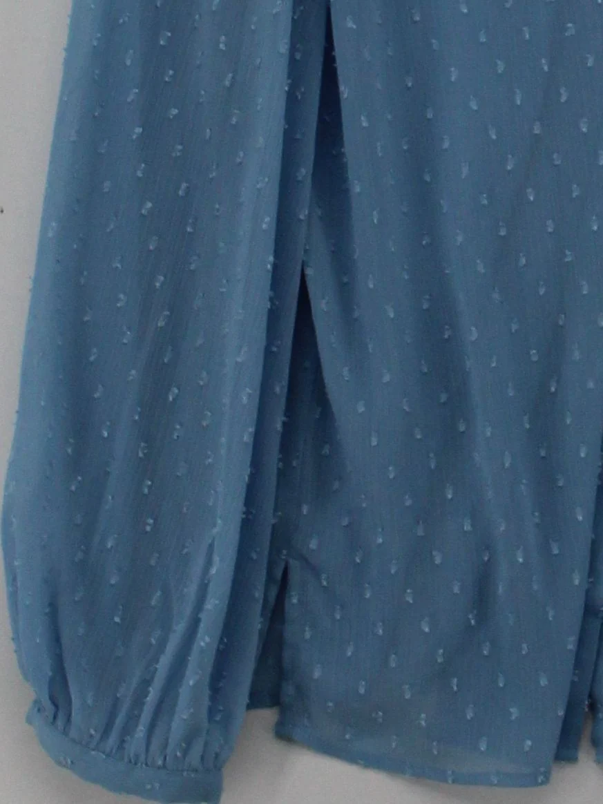 Hush Women's Blouse UK 12 Blue 100% Polyester Long Sleeve Collared Basic - Image 4