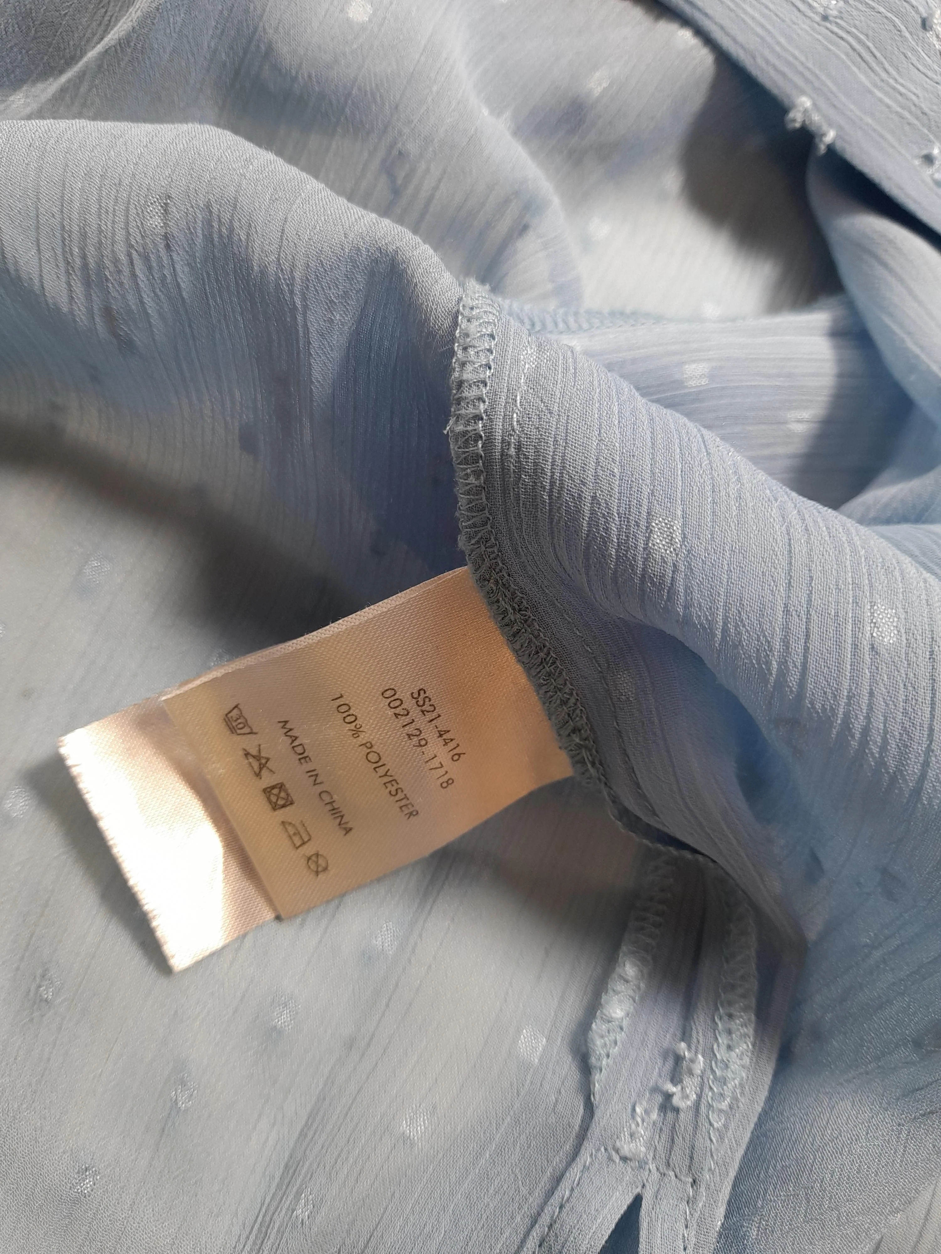 Hush Women's Blouse UK 12 Blue 100% Polyester Long Sleeve Collared Basic - Image 6