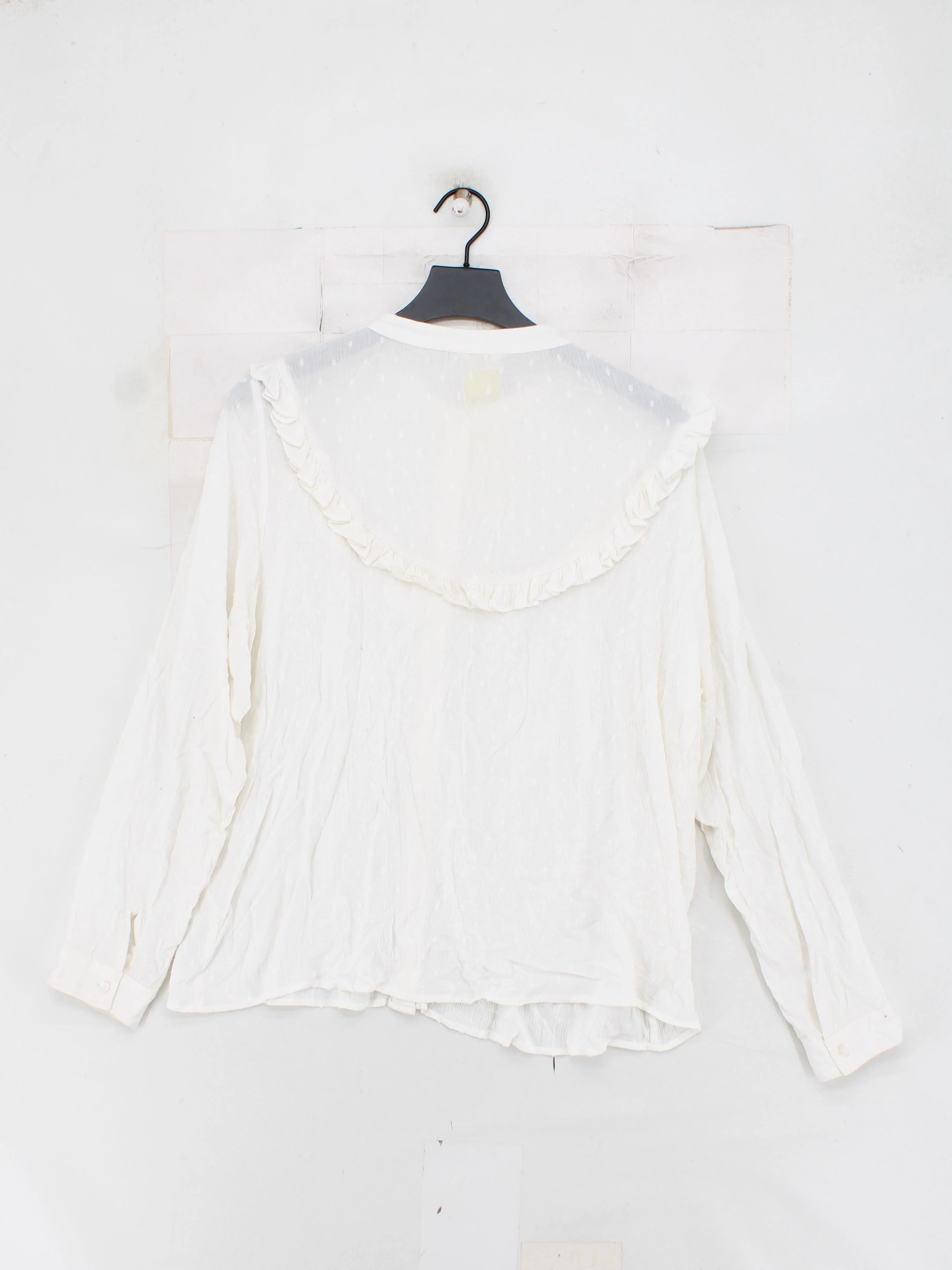 Hush Women's Blouse UK 18 White 100% Viscose Long Sleeve Collared Basic - Image 2