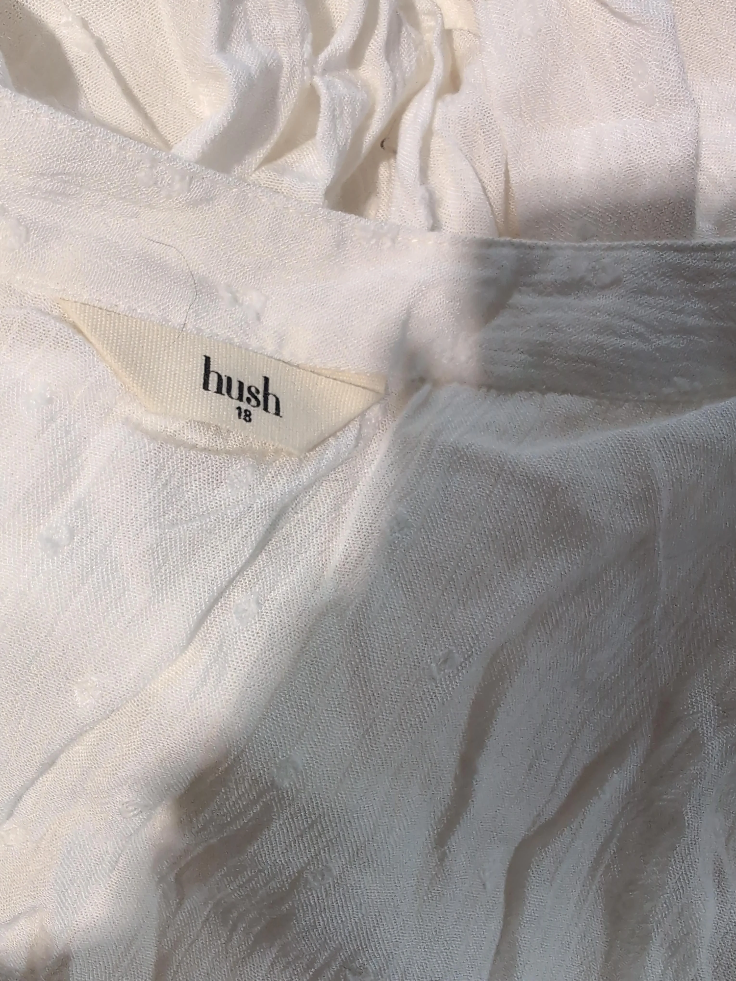 Hush Women's Blouse UK 18 White 100% Viscose Long Sleeve Collared Basic - Image 5