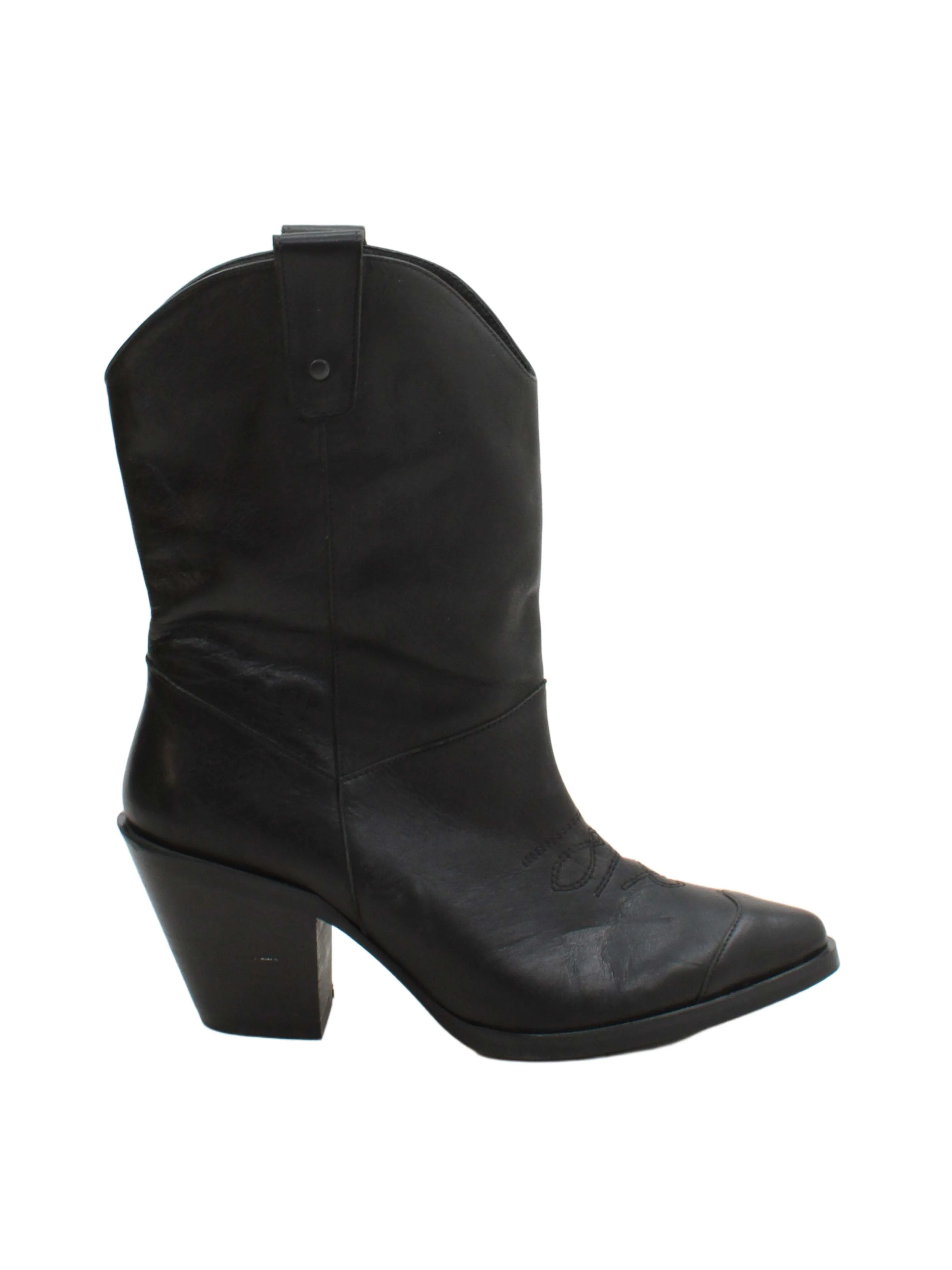 Hush Women's Boots UK 6 Black 100% Leather Cowboy