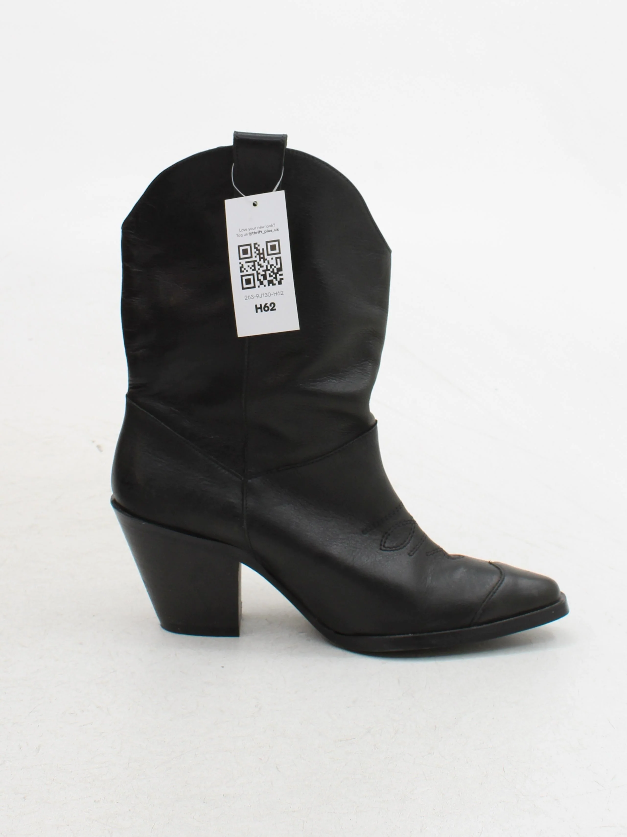 Hush Women's Boots UK 6 Black 100% Leather Cowboy - Image 5