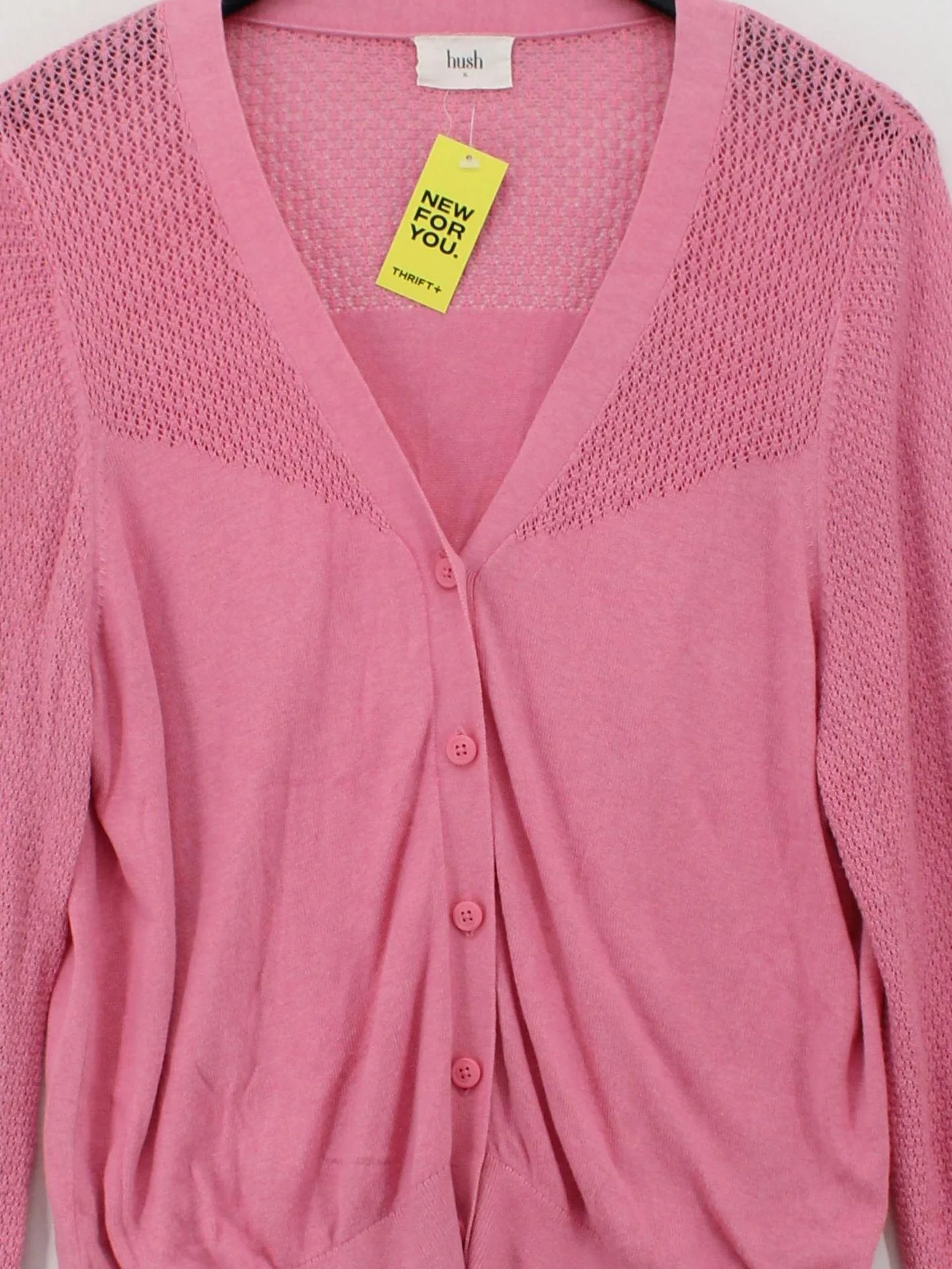 Hush Women's Cardigan XL Pink Cotton with Viscose, Polyamide, Elastane Cardigan - Image 3