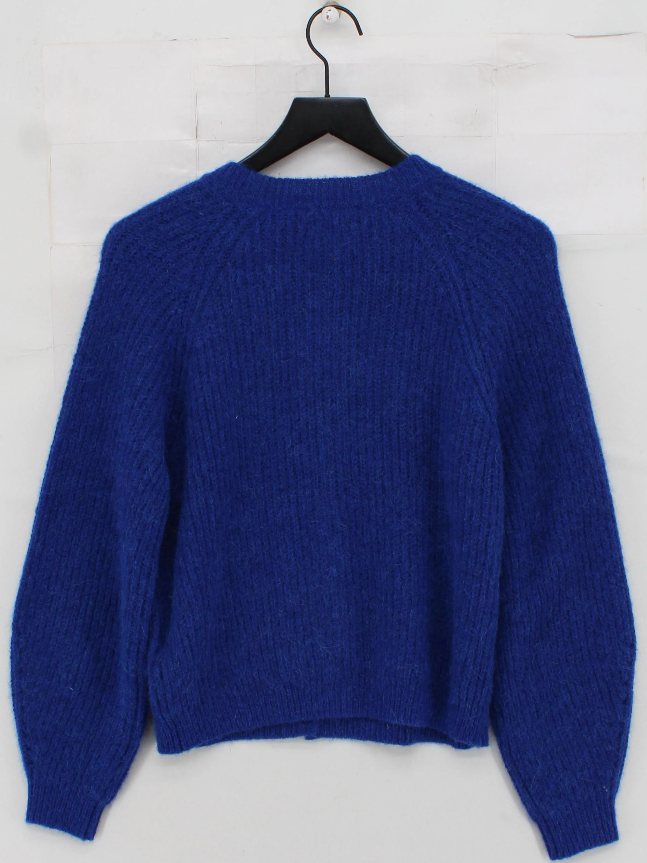 Hush Women's Cardigan XXS Blue Wool with Polyester, Angora Round Neck Cardigan - Image 2